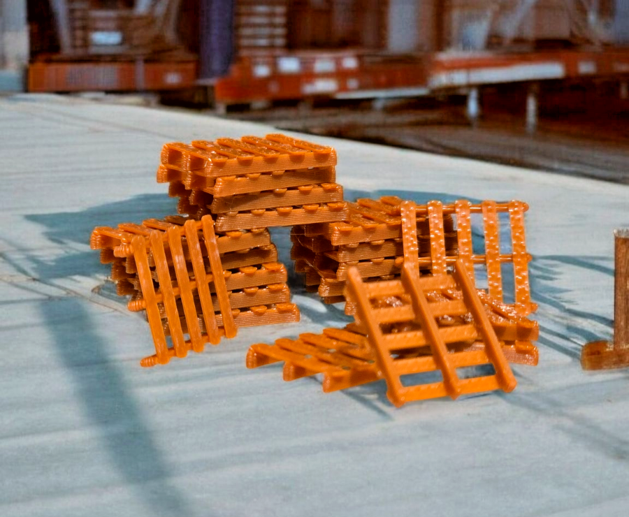 Pallets OO Gauge 1:76 Scale Models Train Railway Red-Brown Colour (20 Pack)