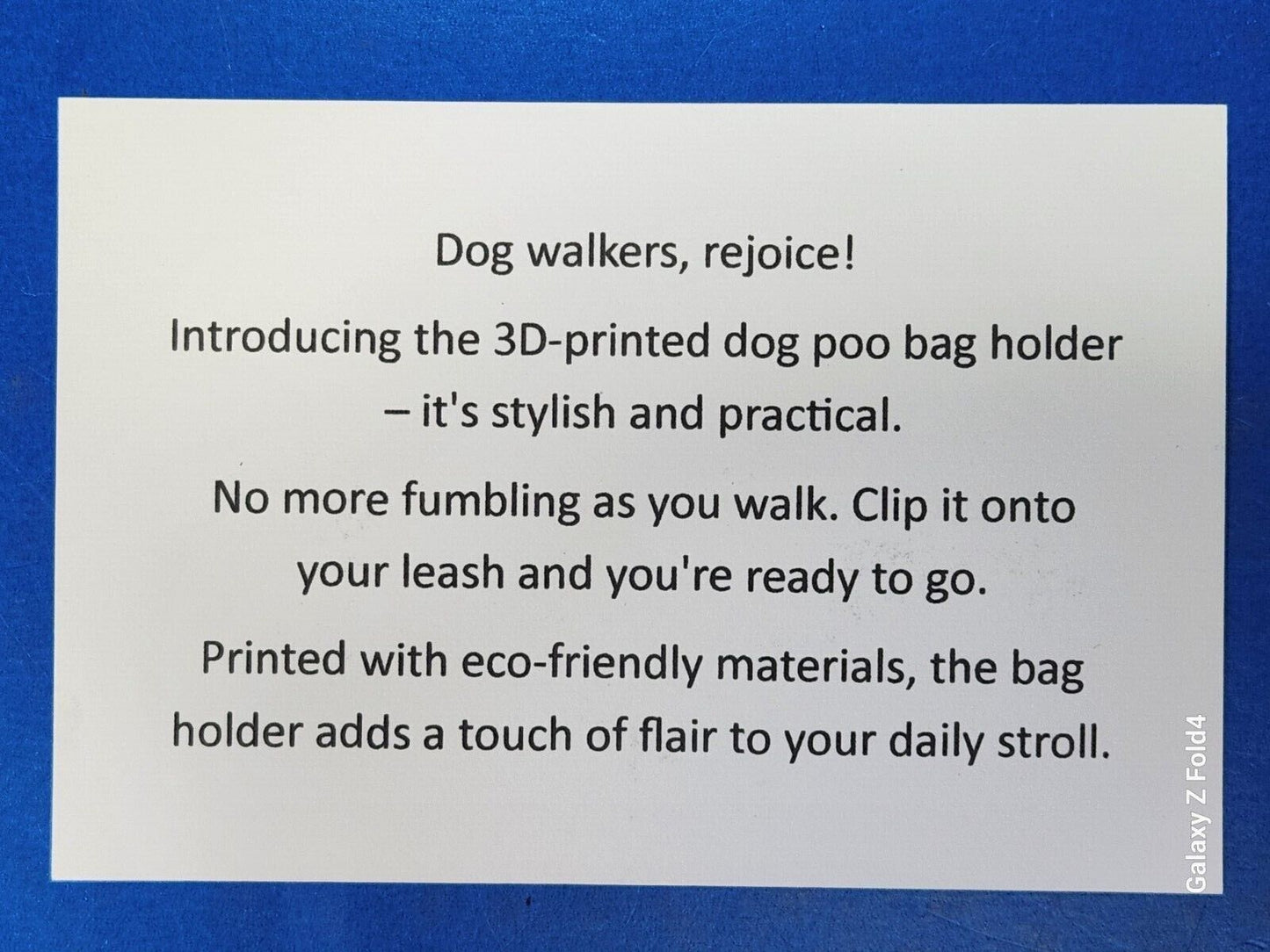 Personalised Hands free dog poo poop bag holder carrier