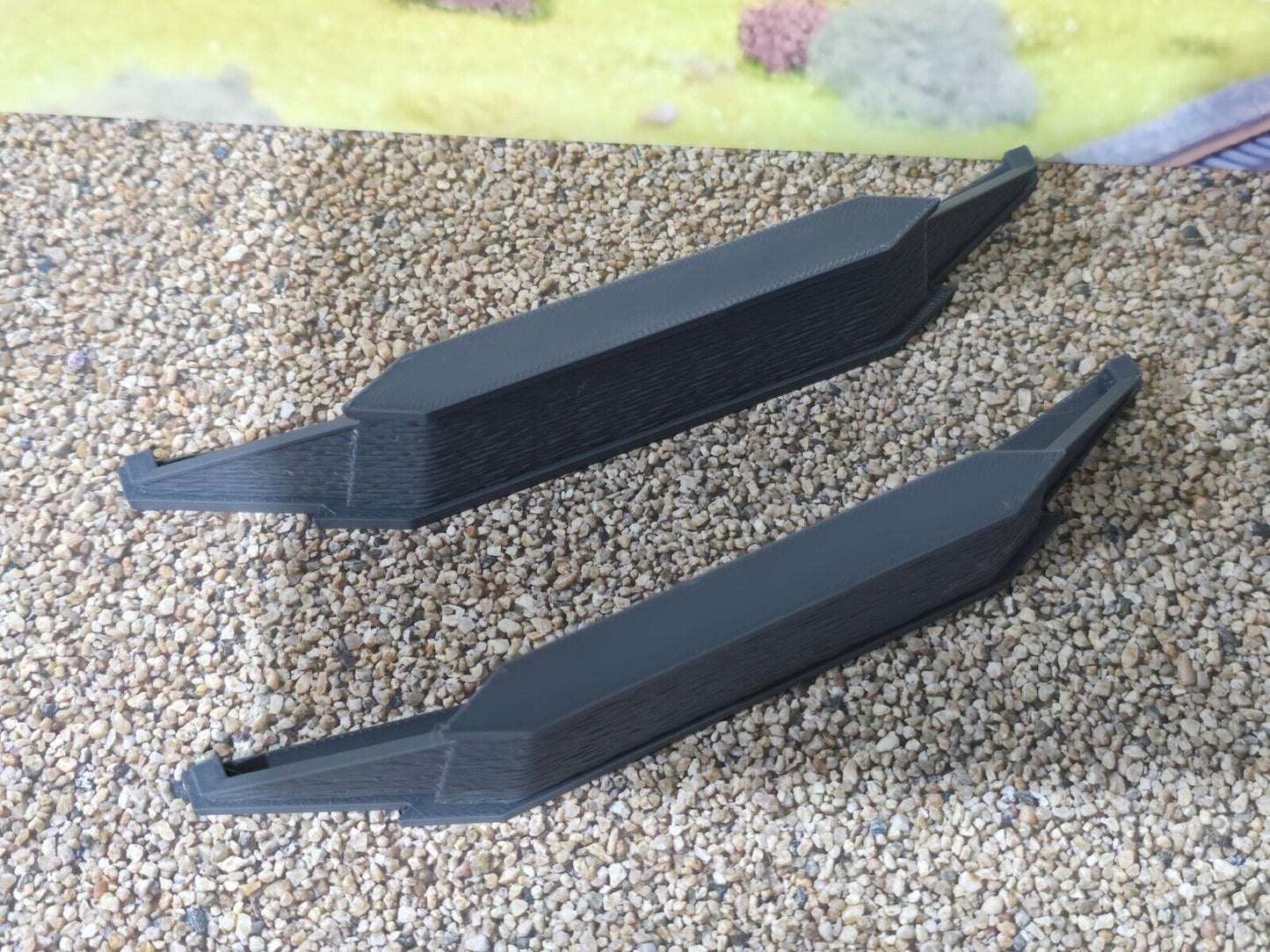 Double Track Iron Girder Bridge 45deg Skew End Piers Z Gauge Model Railway