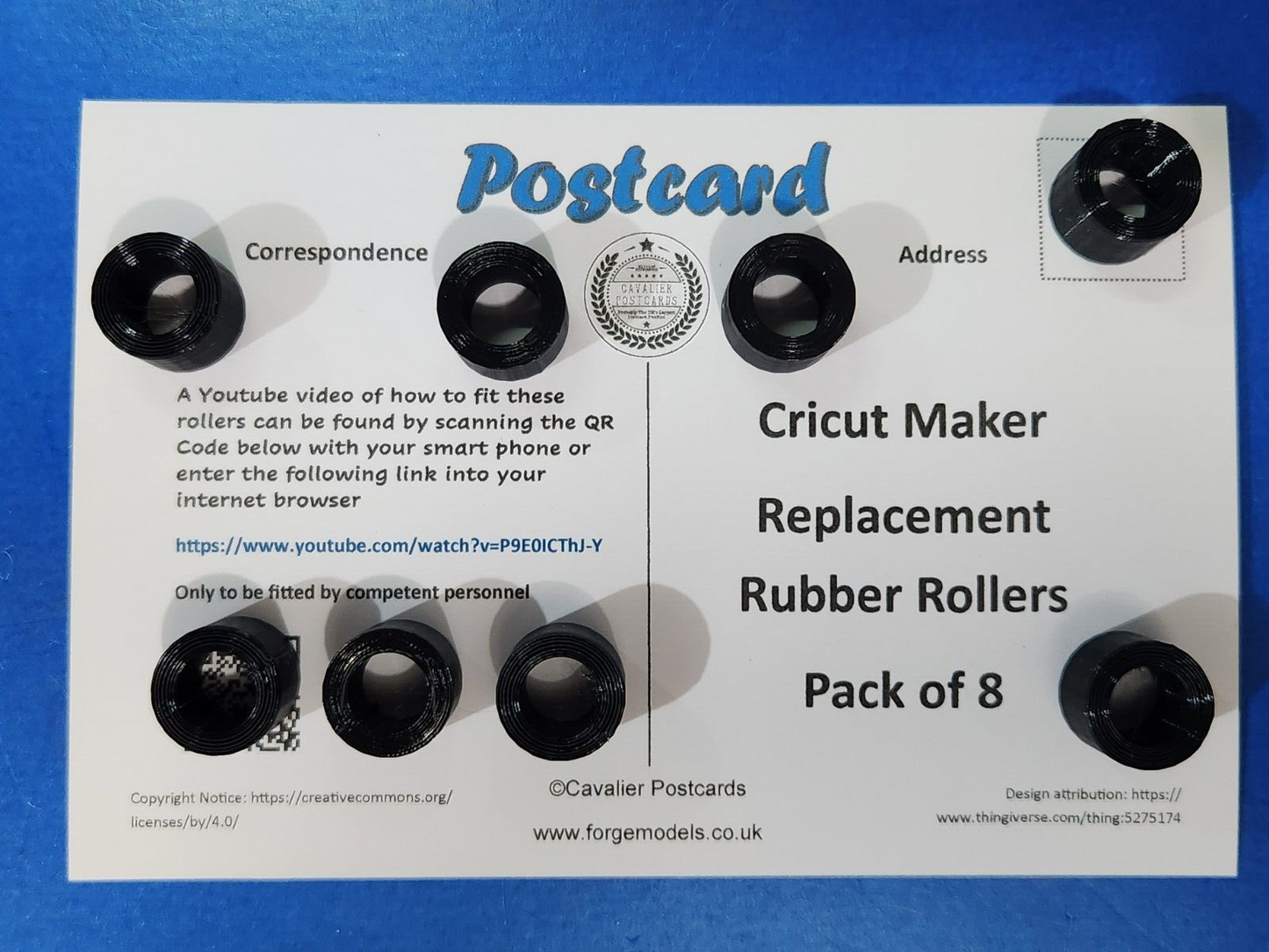 Pack of 8 Cricut Maker 1 & 2 Replacement Spare Rubber Rollers E5L
