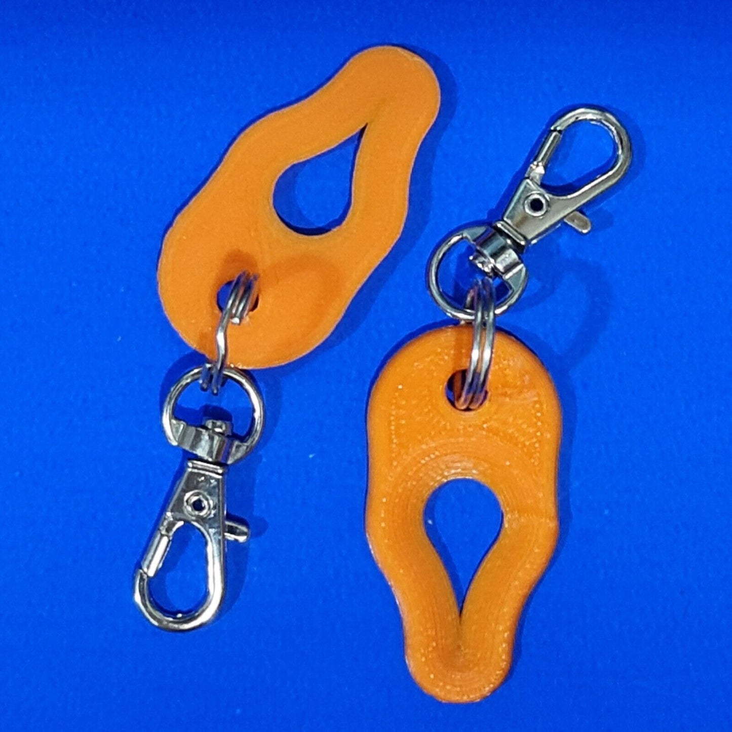 2 x Key Ring Tick Removal Tools Orange PLA Plastic Biodegradable, dog cat horse