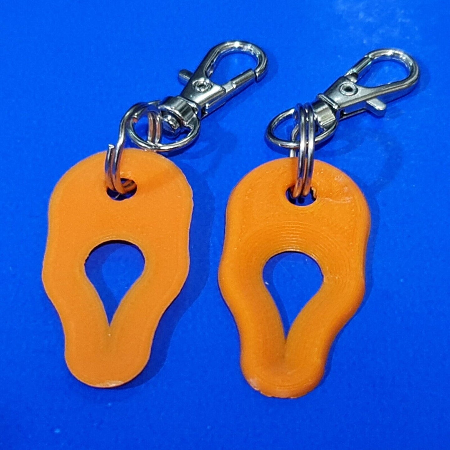 2 x Key Ring Tick Removal Tools Orange PLA Plastic Biodegradable, dog cat horse