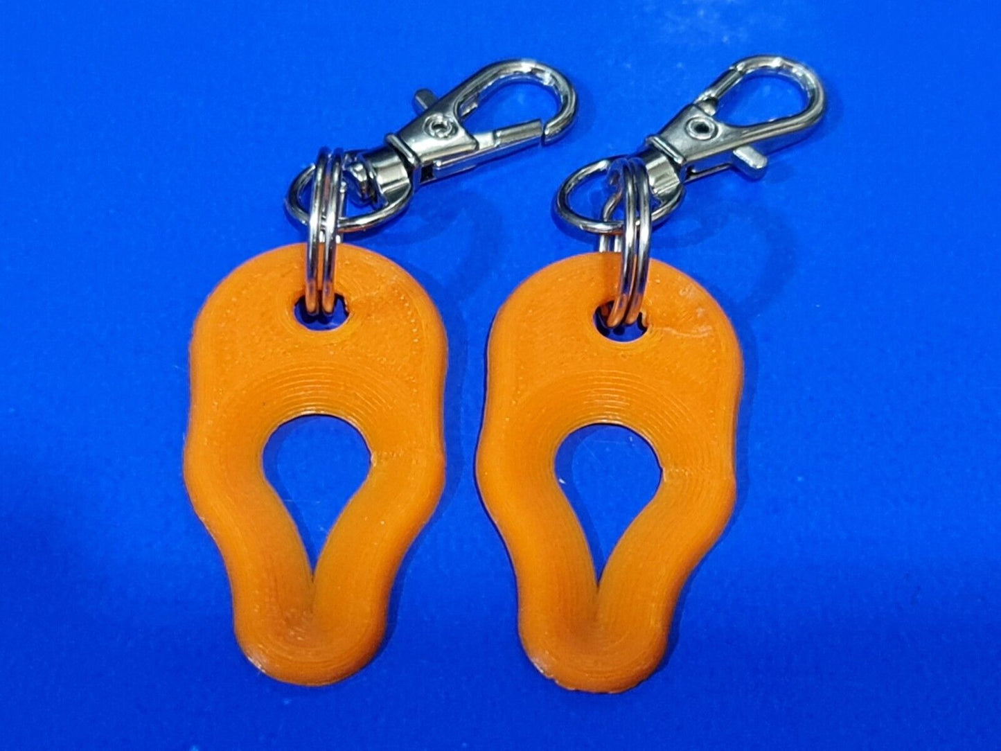 2 x Key Ring Tick Removal Tools Orange PLA Plastic Biodegradable, dog cat horse