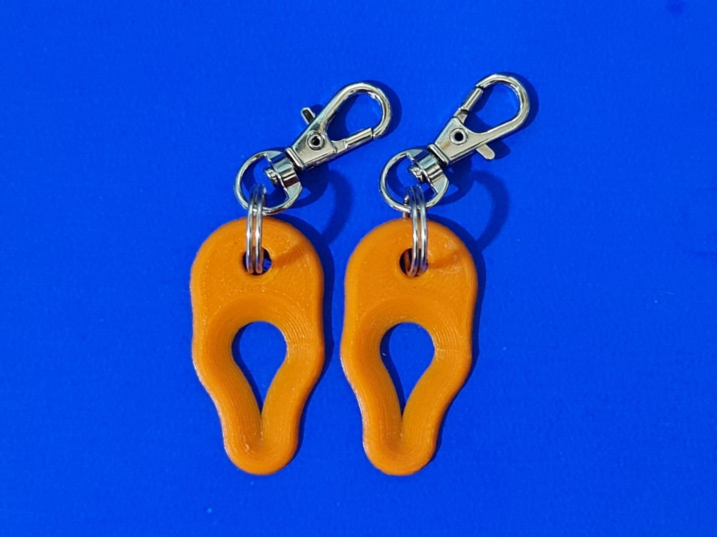 2 x Key Ring Tick Removal Tools Orange PLA Plastic Biodegradable, dog cat horse