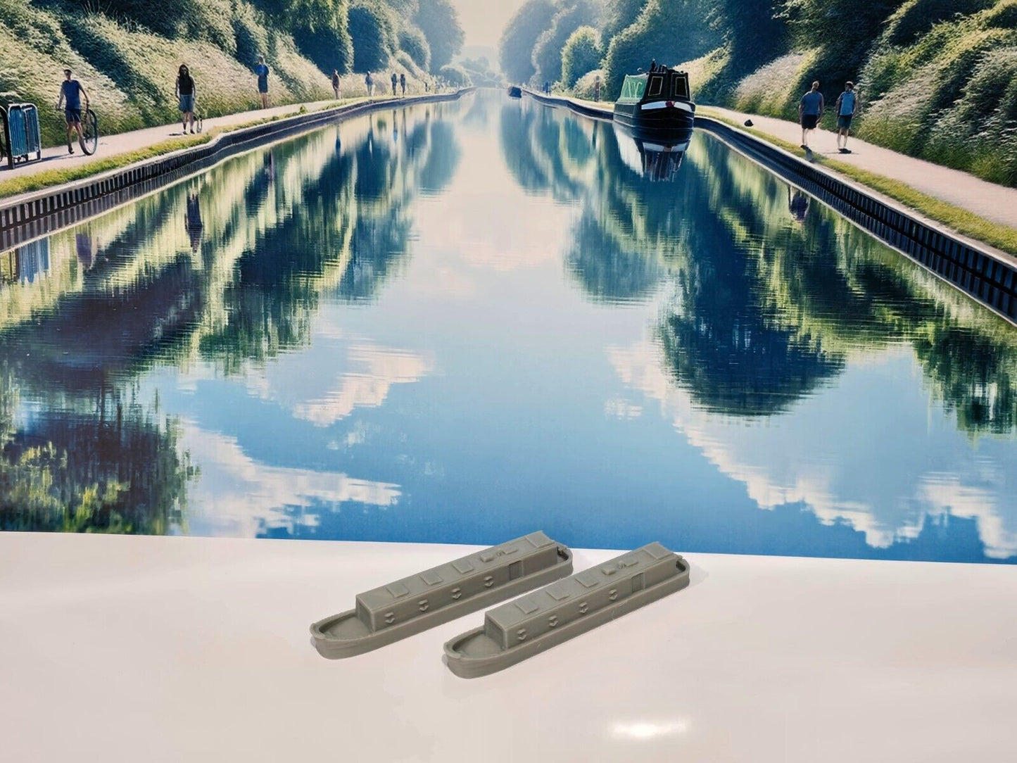 Canal Boats Waterways Barge Cargo Leisure 1:220 Scale Z Gauge Model Railway x 2