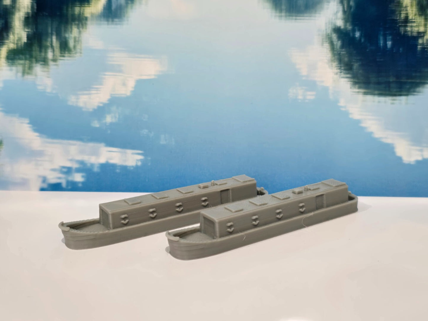 Canal Boats Waterways Barge Cargo Leisure 1:220 Scale Z Gauge Model Railway x 2
