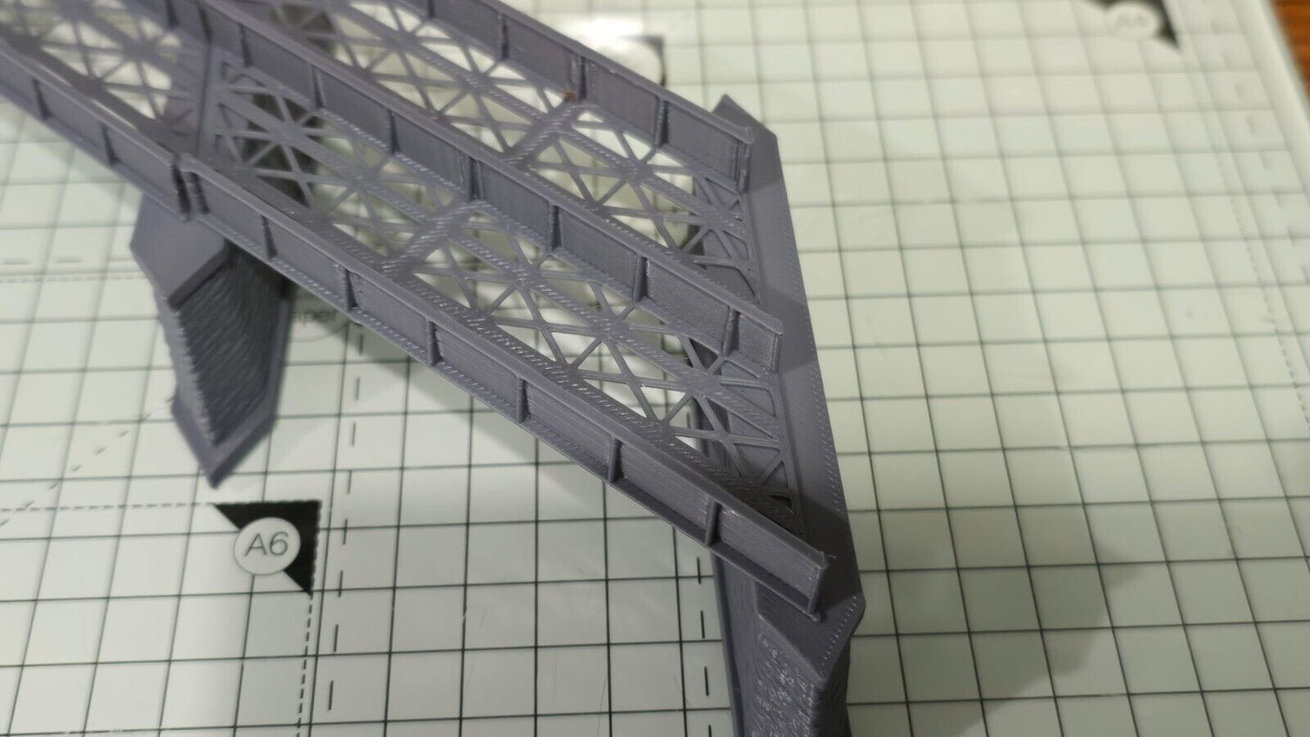 Z Gauge Left 45 deg Double Track Iron Girder Bridge Model Railway 1:220 Scale