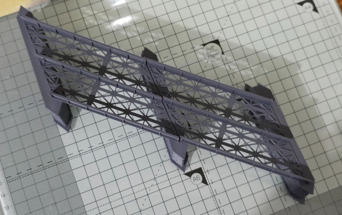 Z Gauge Left 45 deg Double Track Iron Girder Bridge Model Railway 1:220 Scale