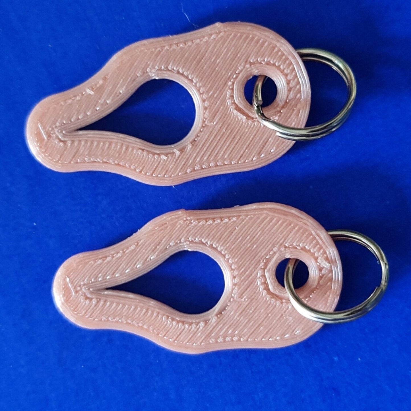 2 x Key Ring Tick Removal Tools Silk Rose Gold PLA Plastic dog cat horse human