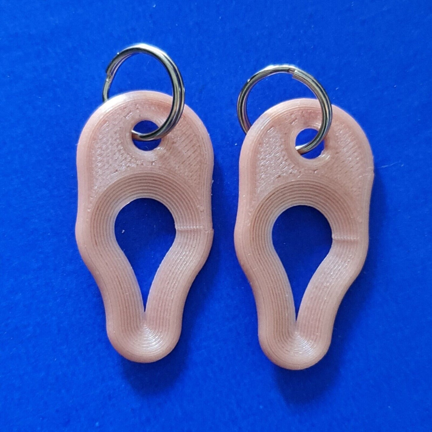 2 x Key Ring Tick Removal Tools Silk Rose Gold PLA Plastic dog cat horse human