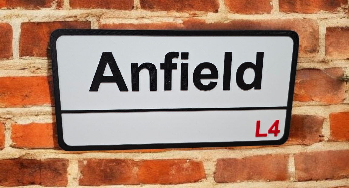 Football Ground Stadium Street Sign Custom London Style Anfield, Old Trafford