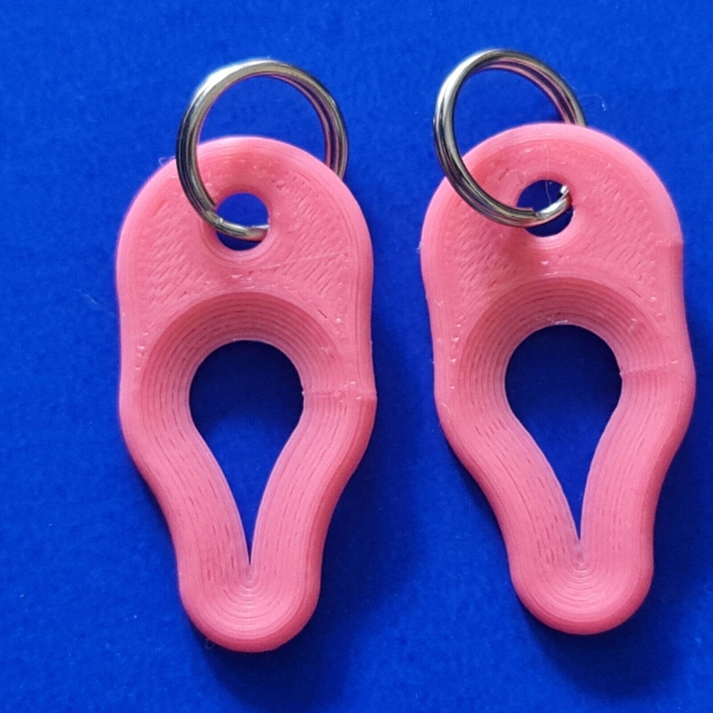 2 x Key Ring Tick Removal Tools Pastel Pink PLA Plastic dog cat horse human