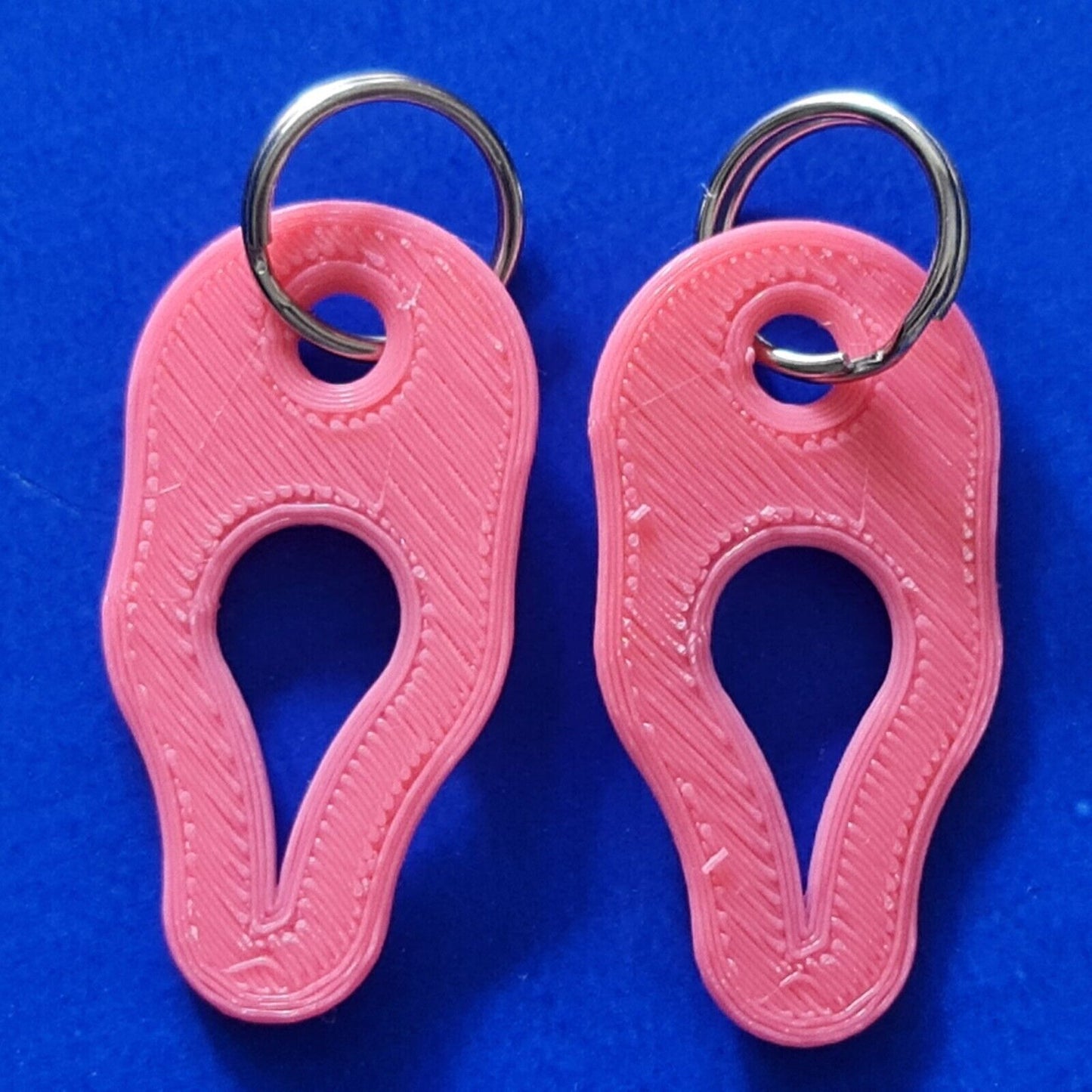 2 x Key Ring Tick Removal Tools Pastel Pink PLA Plastic dog cat horse human