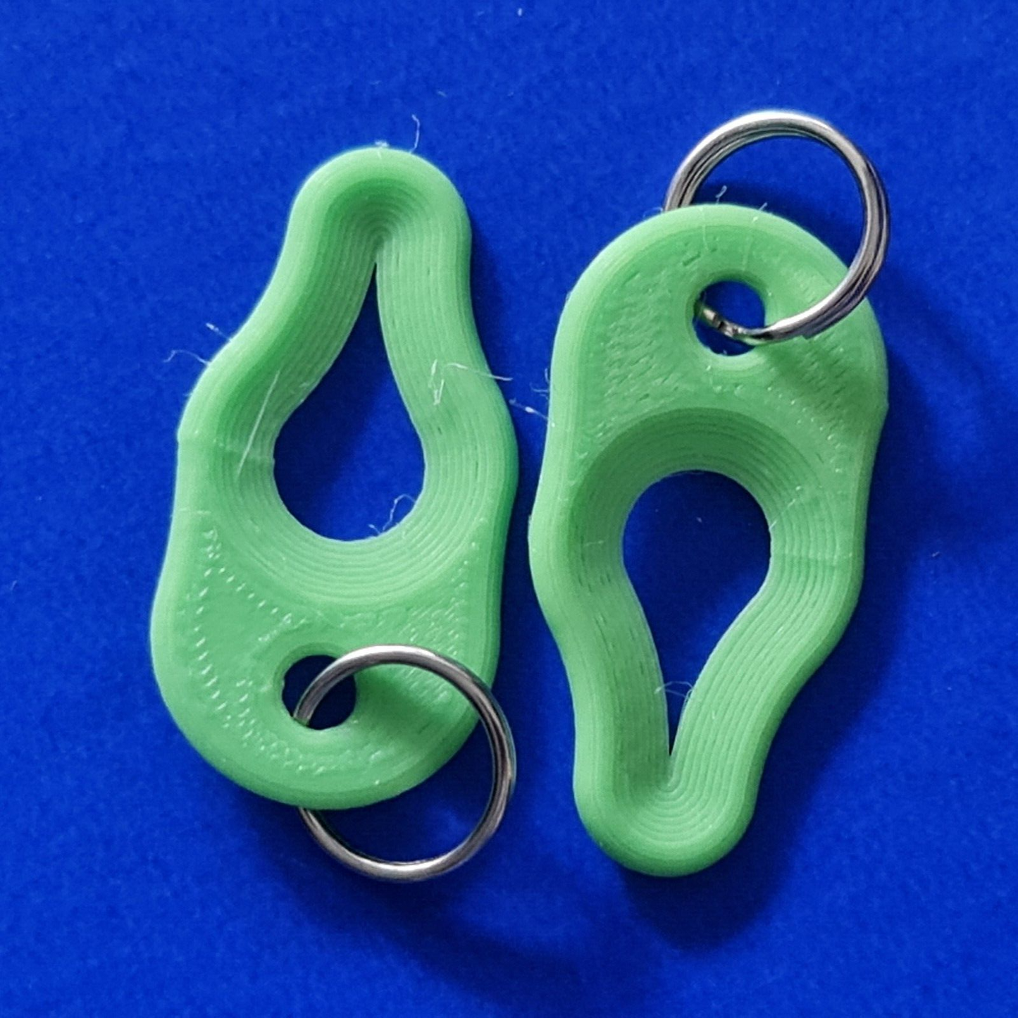 2 x Key Ring Tick Removal Tools Pastel Green PLA Plastic dog cat horse human