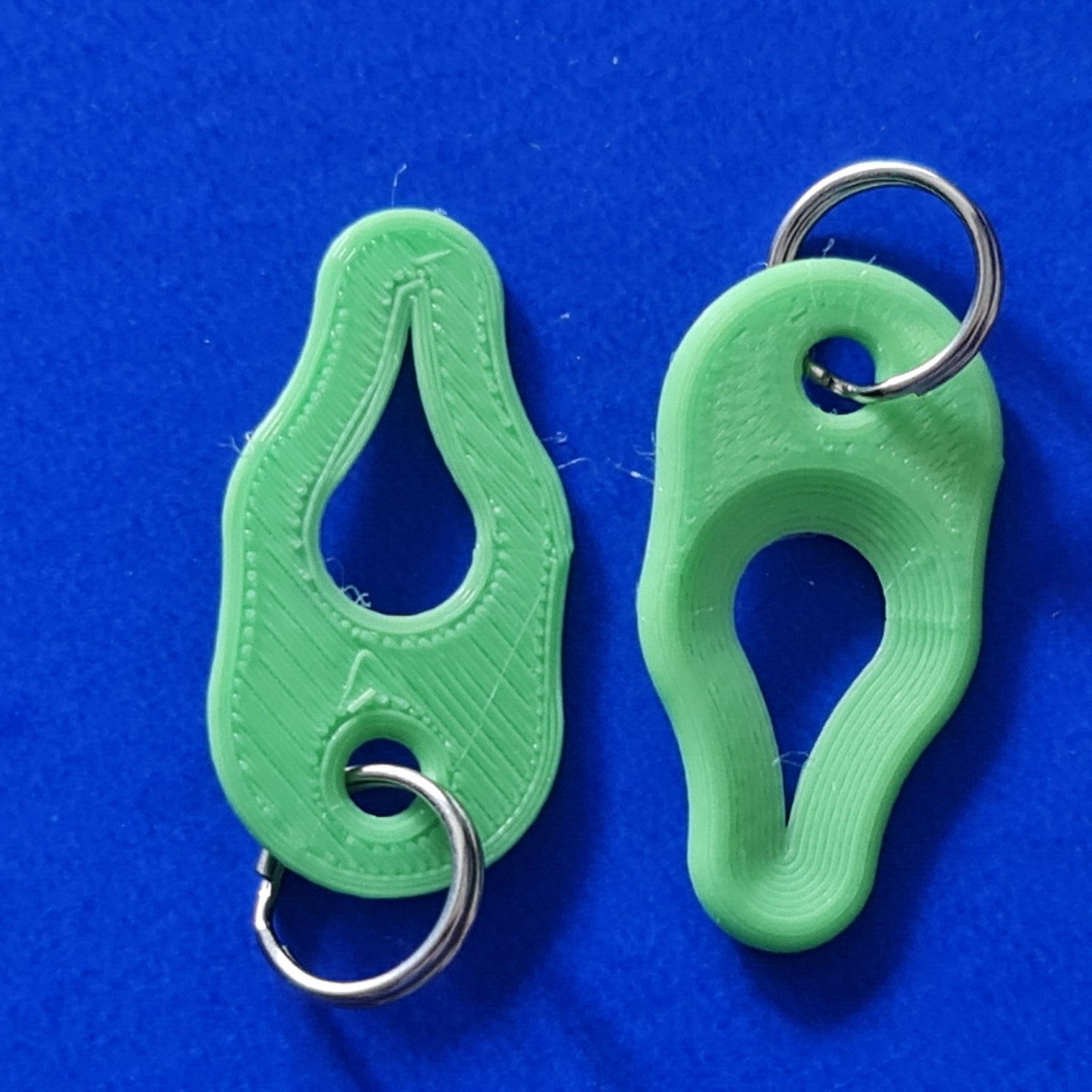 2 x Key Ring Tick Removal Tools Pastel Green PLA Plastic dog cat horse human