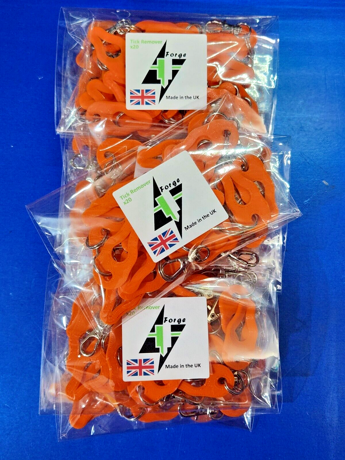 Wholesale Bulk 200 x Tick Removal Tools Orange PLA Plastic dog cat horse human