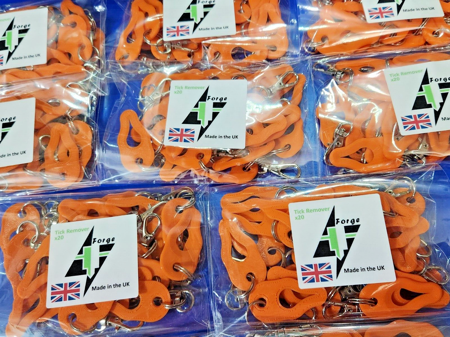 Wholesale Bulk 200 x Tick Removal Tools Orange PLA Plastic dog cat horse human