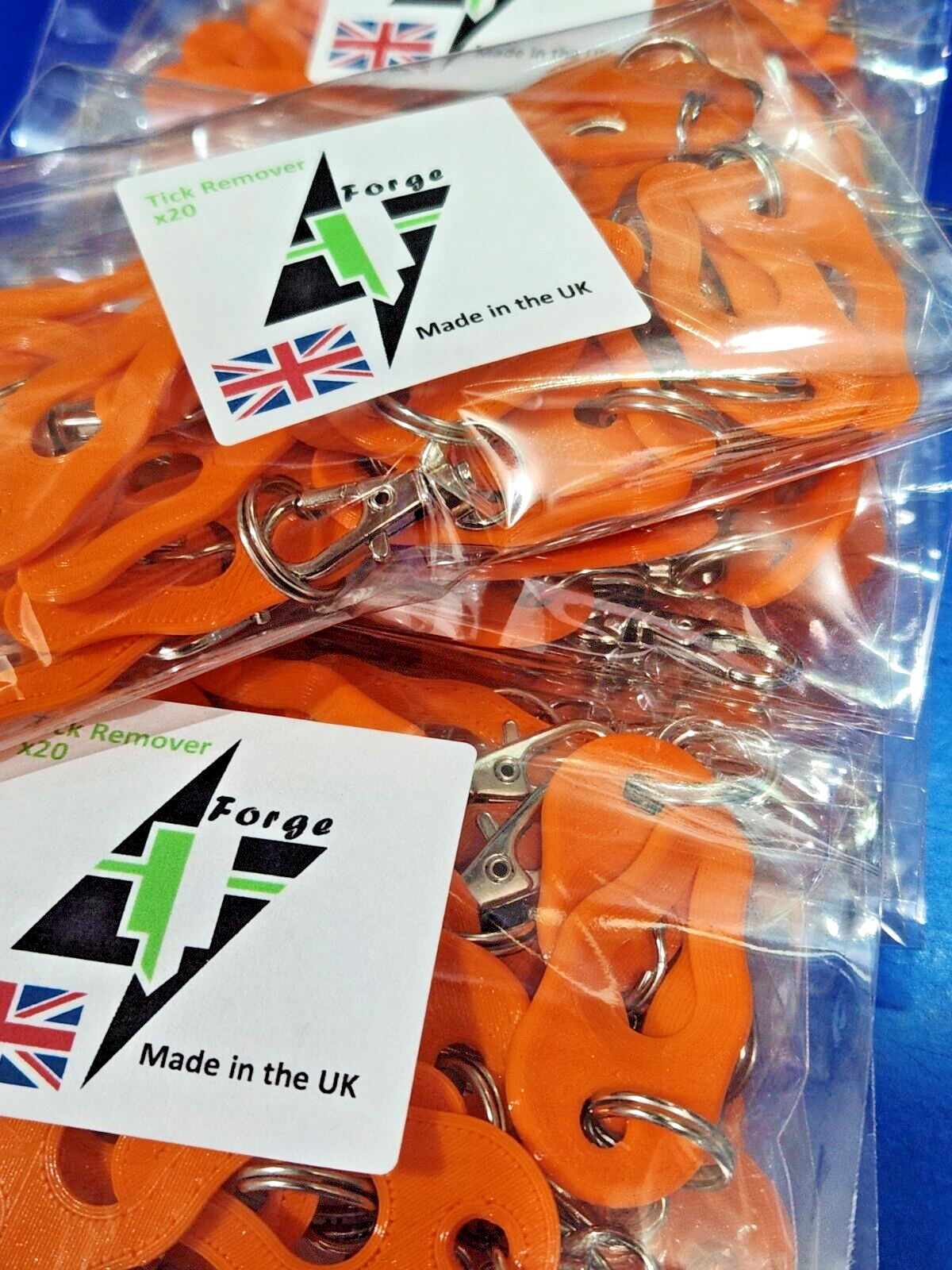 Wholesale Bulk 200 x Tick Removal Tools Orange PLA Plastic dog cat horse human