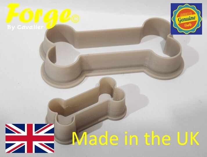 Set of 2 Dog Bone Shaped Cookie Cutters 60 & 120mm many colours