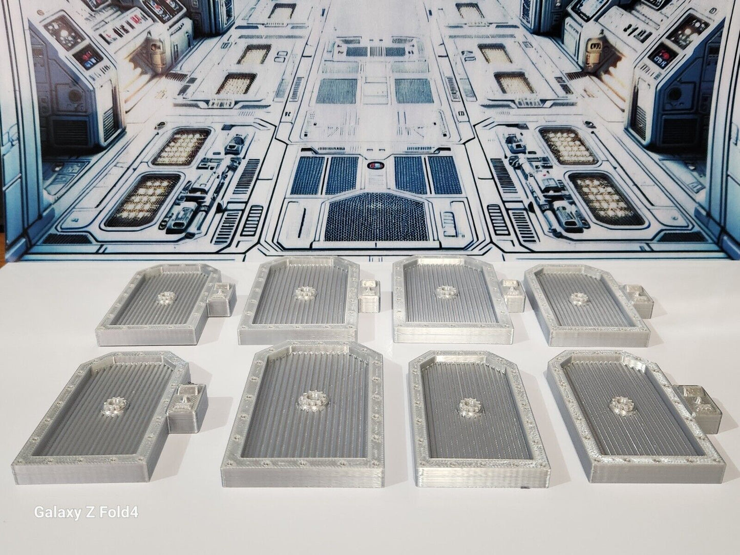 28mm Sci-Fi Greebles Doors Kitbash Set 8 pcs Cyberpunk Control Panels
