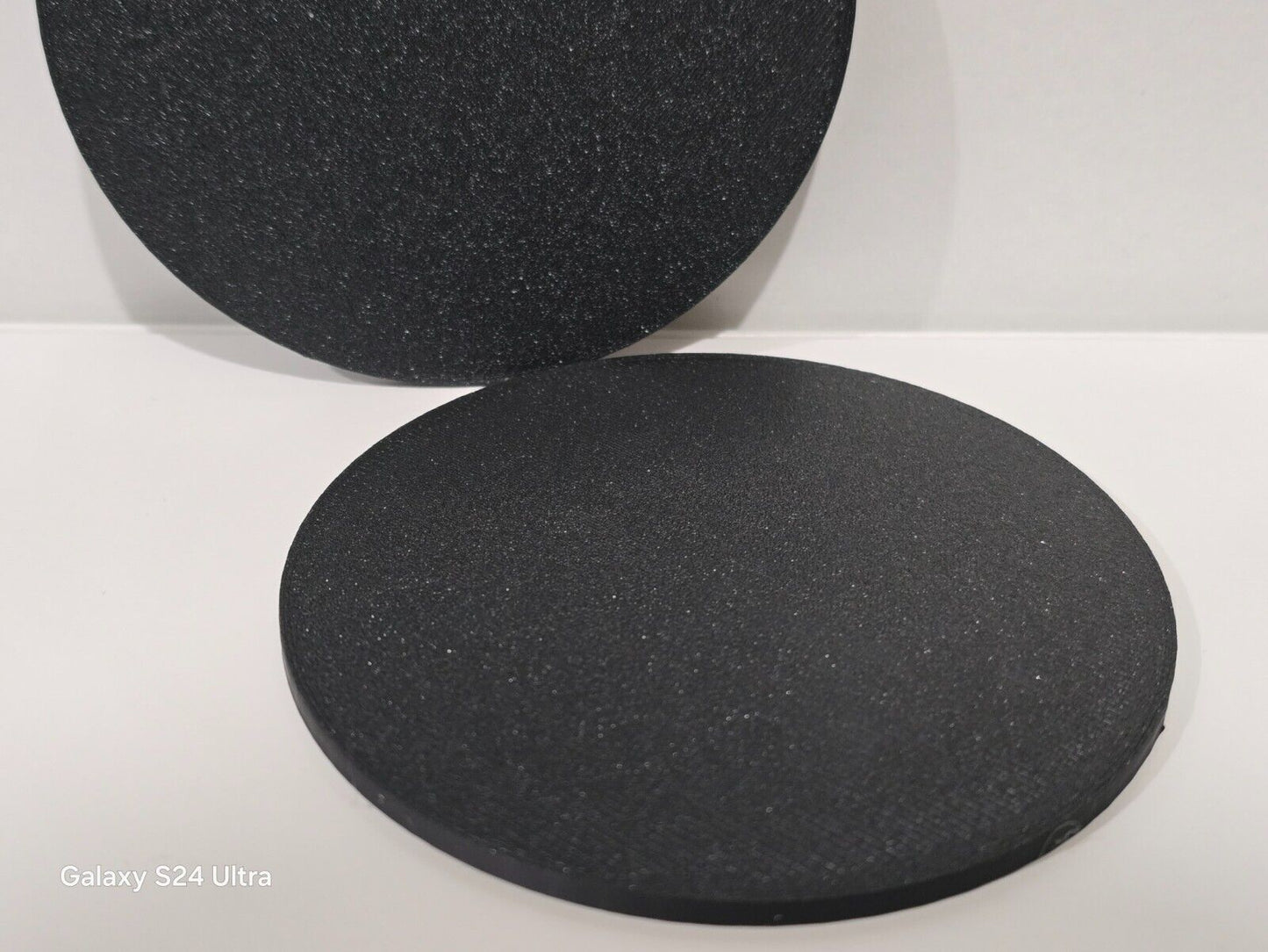 2pcs 90mm Round Small Miniature Model Bases 3mm Deep Thick Circular Base, Black