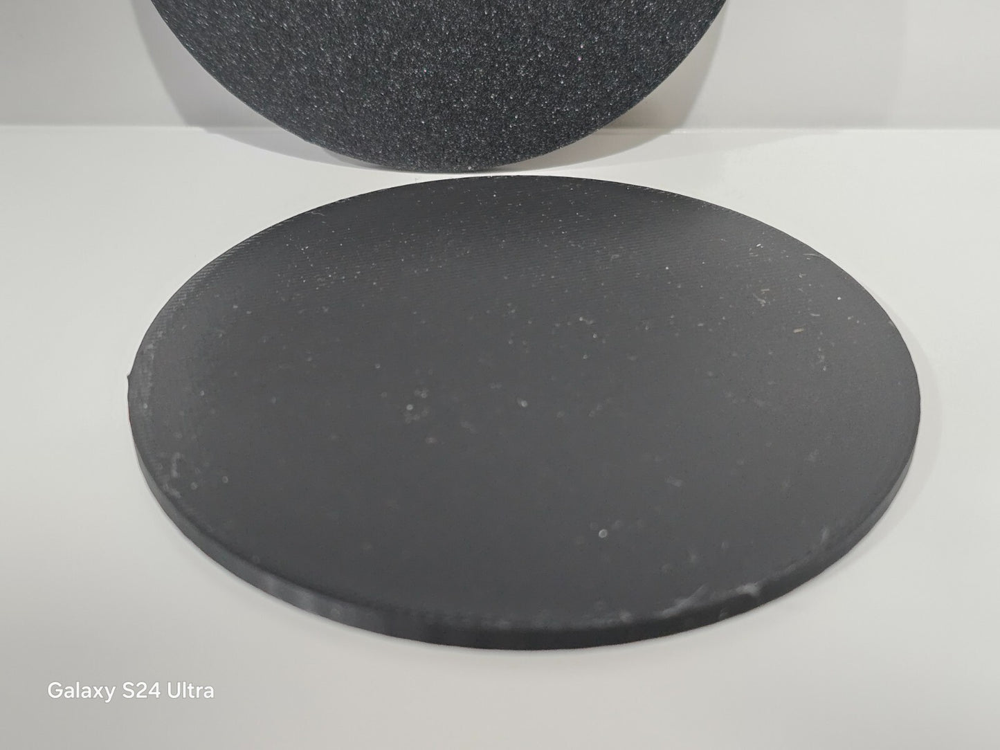 2pcs 90mm Round Small Miniature Model Bases 3mm Deep Thick Circular Base, Black