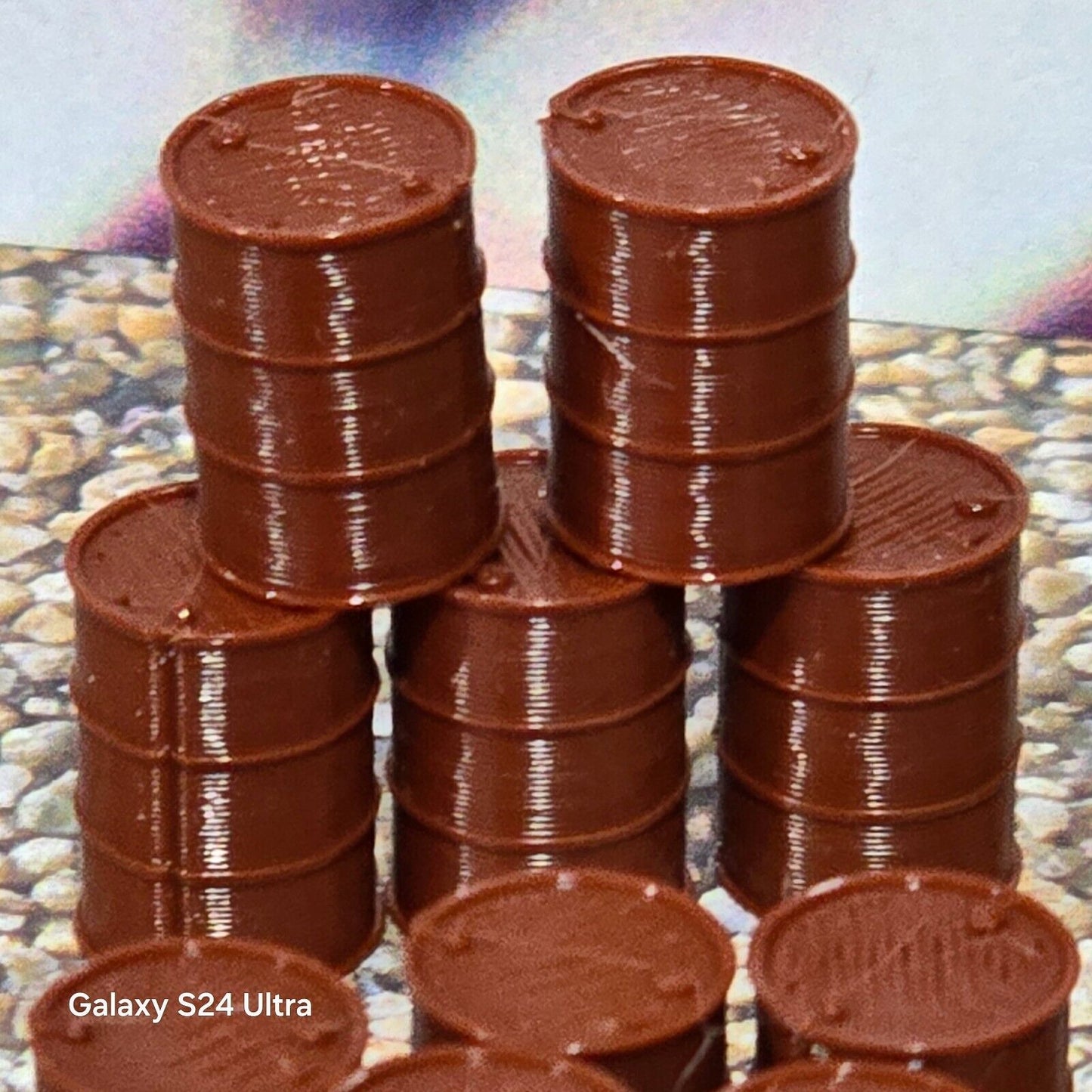Oil Drum Barrels OO Gauge New Red Oxide 1:76 Scale Models Train Railway 18 Pack