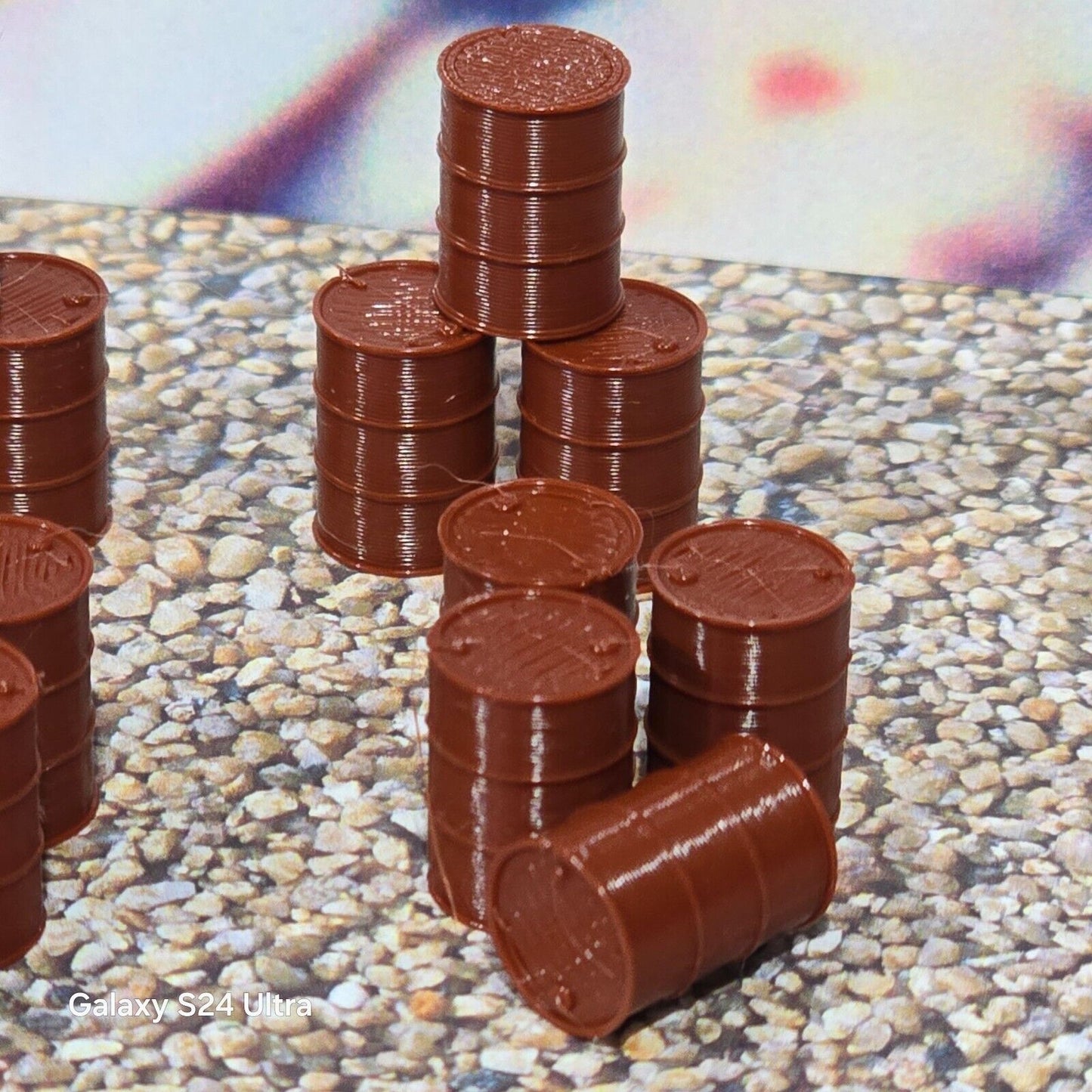 Oil Drum Barrels OO Gauge New Red Oxide 1:76 Scale Models Train Railway 18 Pack