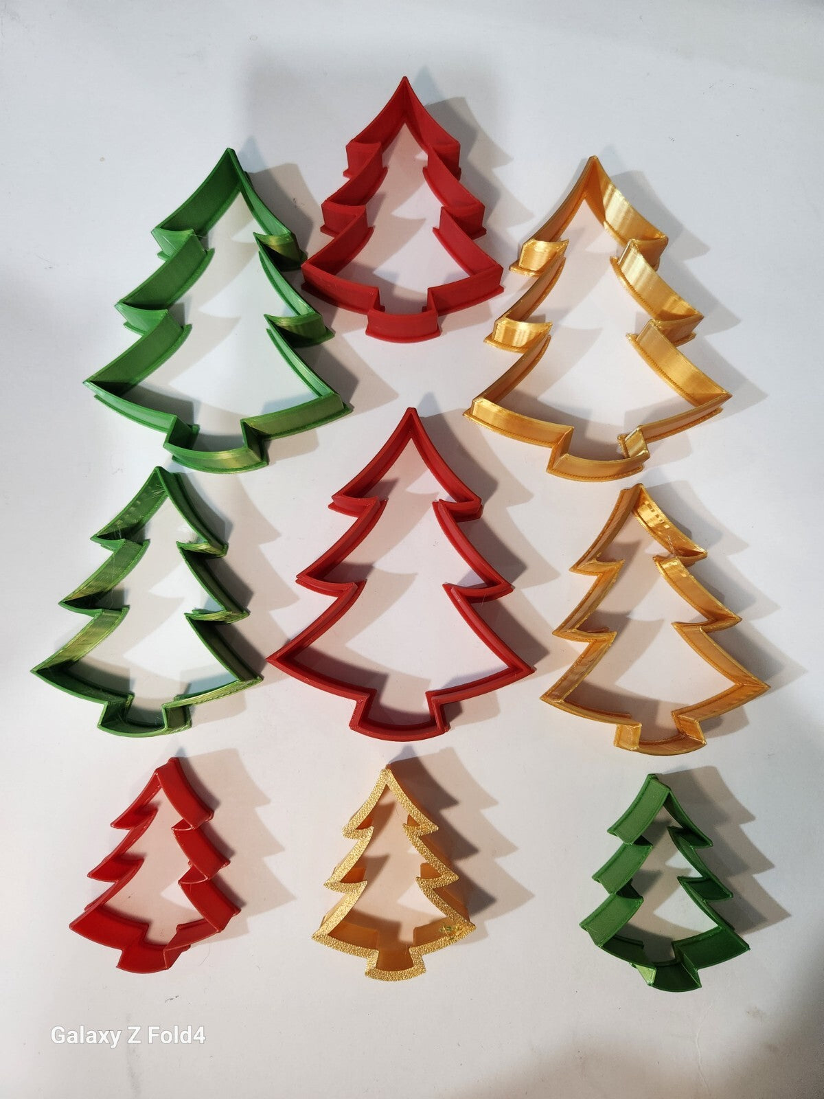Cookie Cutters Set of 3 Christmas Xmas Tree Shaped 55, 80 & 100mm many colours
