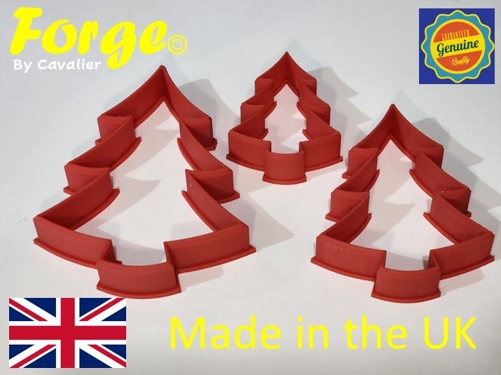 Cookie Cutters Set of 3 Christmas Xmas Tree Shaped 55, 80 & 100mm many colours