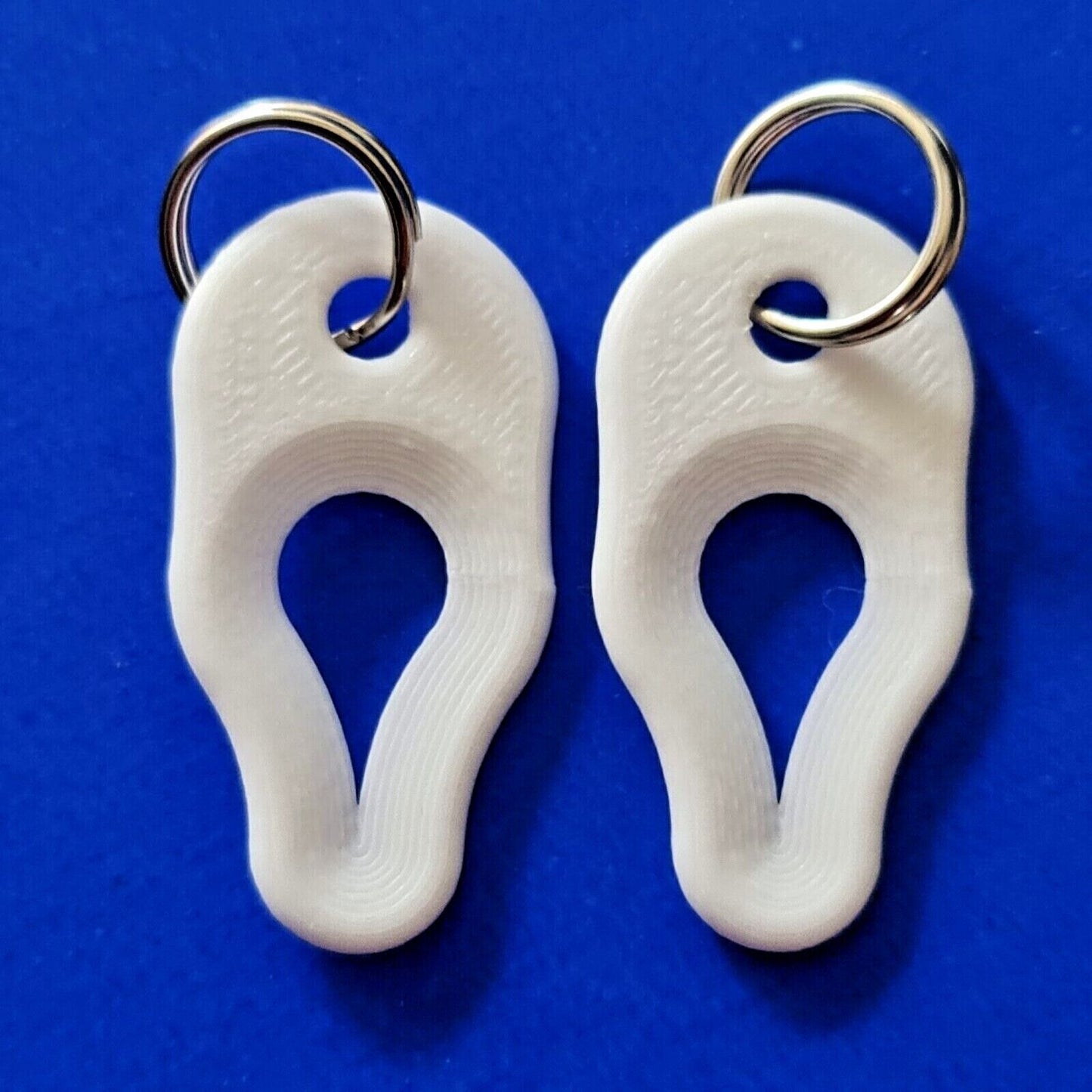 2 x Key Ring Tick Removal Tools White PLA Plastic Biodegradable dog cat horse