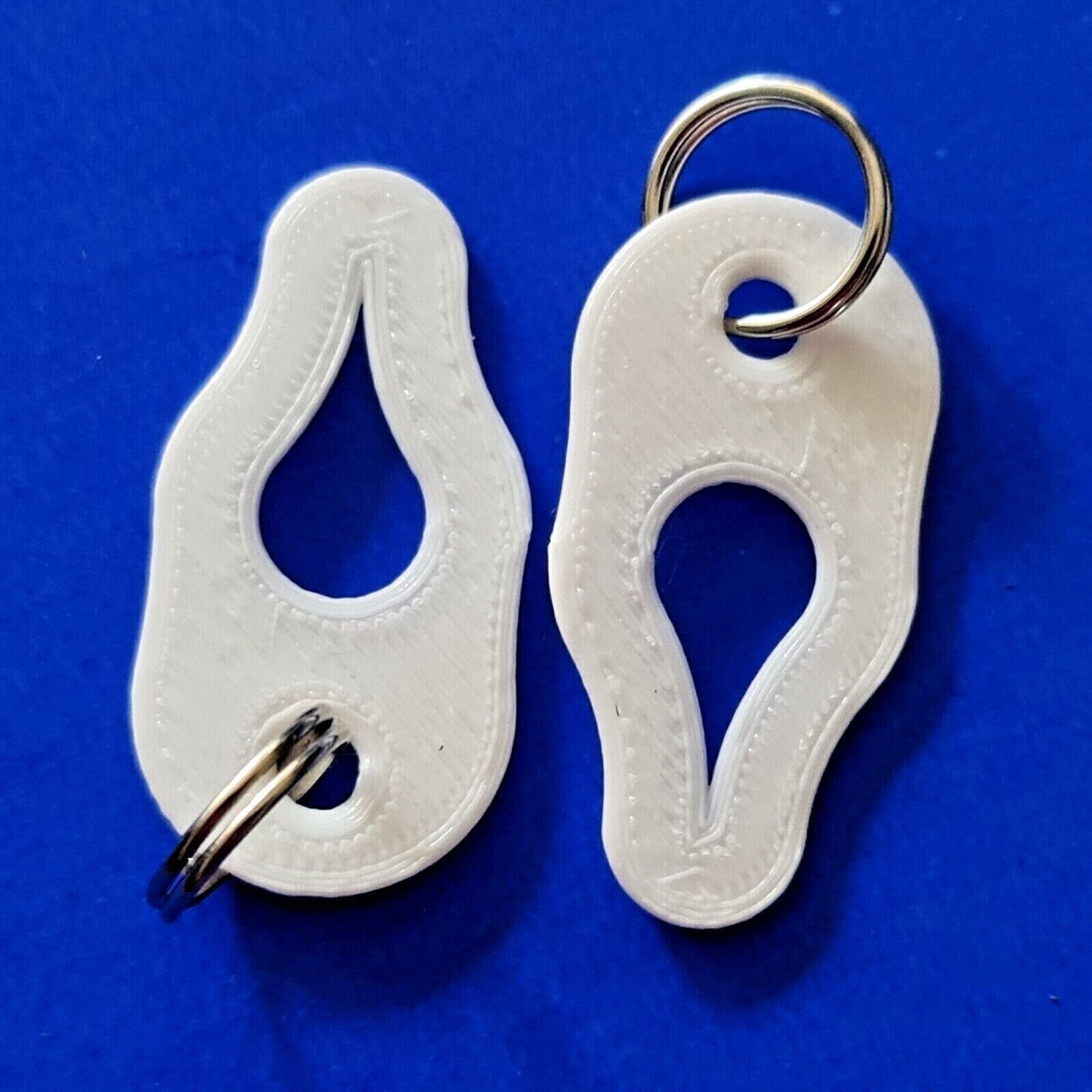 2 x Key Ring Tick Removal Tools White PLA Plastic Biodegradable dog cat horse
