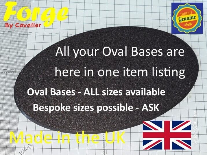 Wargames Bases Oval Plain Warhammer Wargaming AOS PLA Plastic