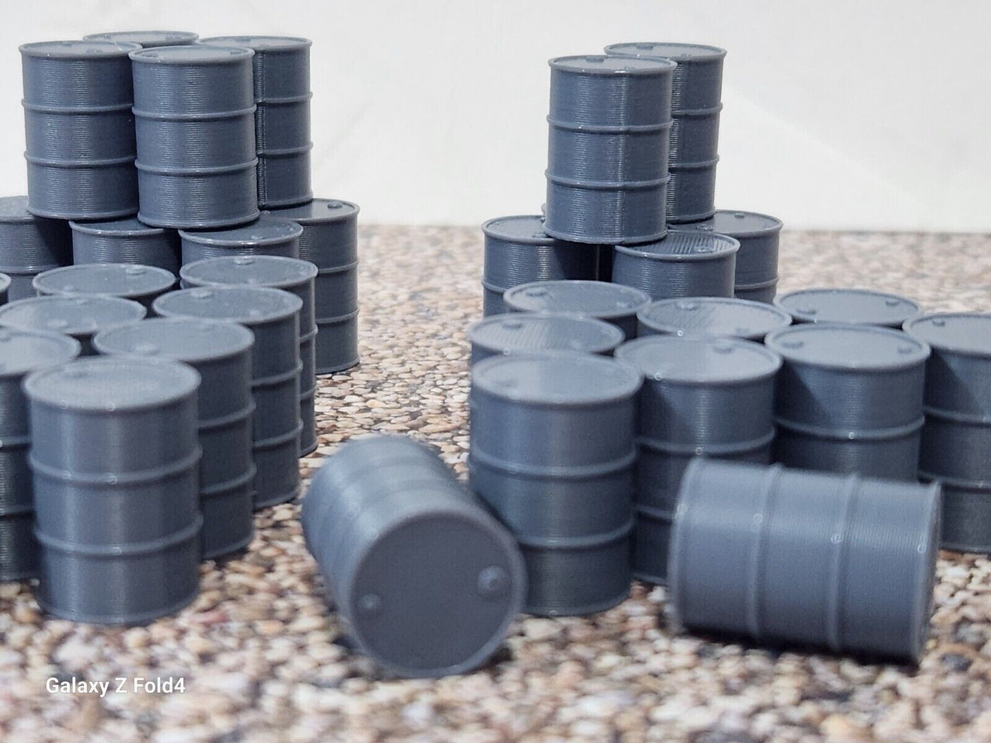 36 x Grey Oil Drums Barrels 28mm Scale War Games Gaming Terrain Cyberpunk