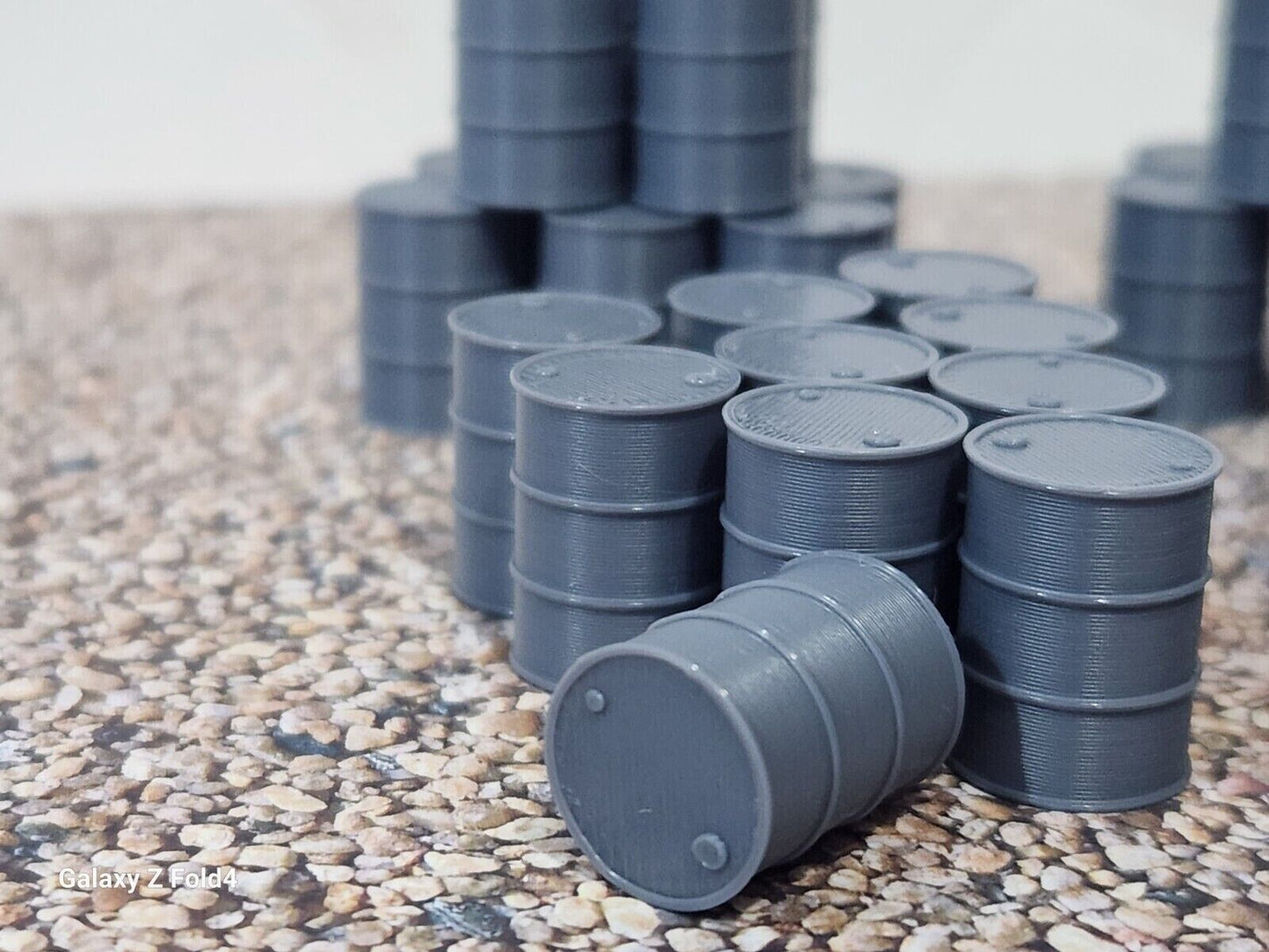 36 x Grey Oil Drums Barrels 28mm Scale War Games Gaming Terrain Cyberpunk