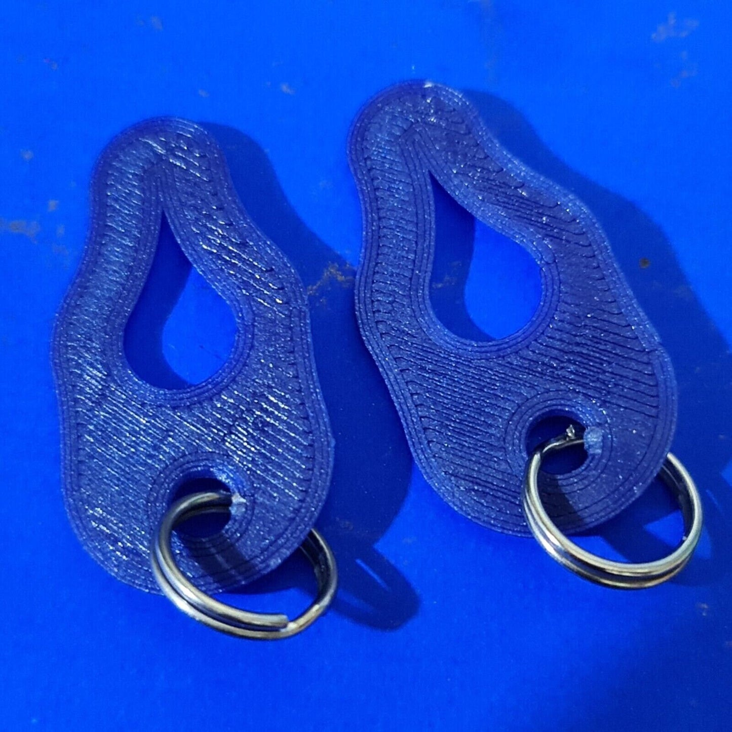 2 x Key Ring Tick Removal Tools Blue Amethyst PLA Plastic Biodegradable dog cat