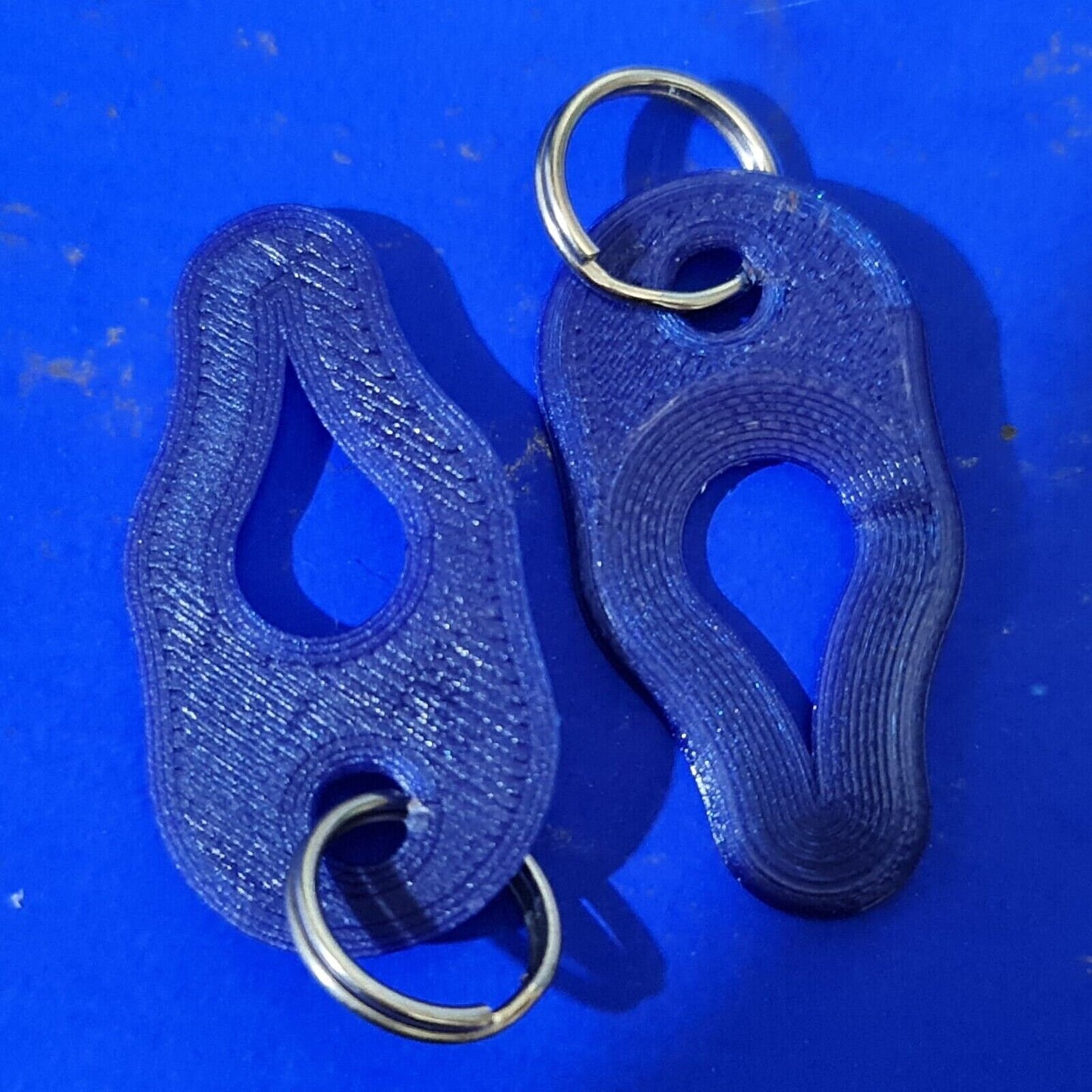 2 x Key Ring Tick Removal Tools Blue Amethyst PLA Plastic Biodegradable dog cat