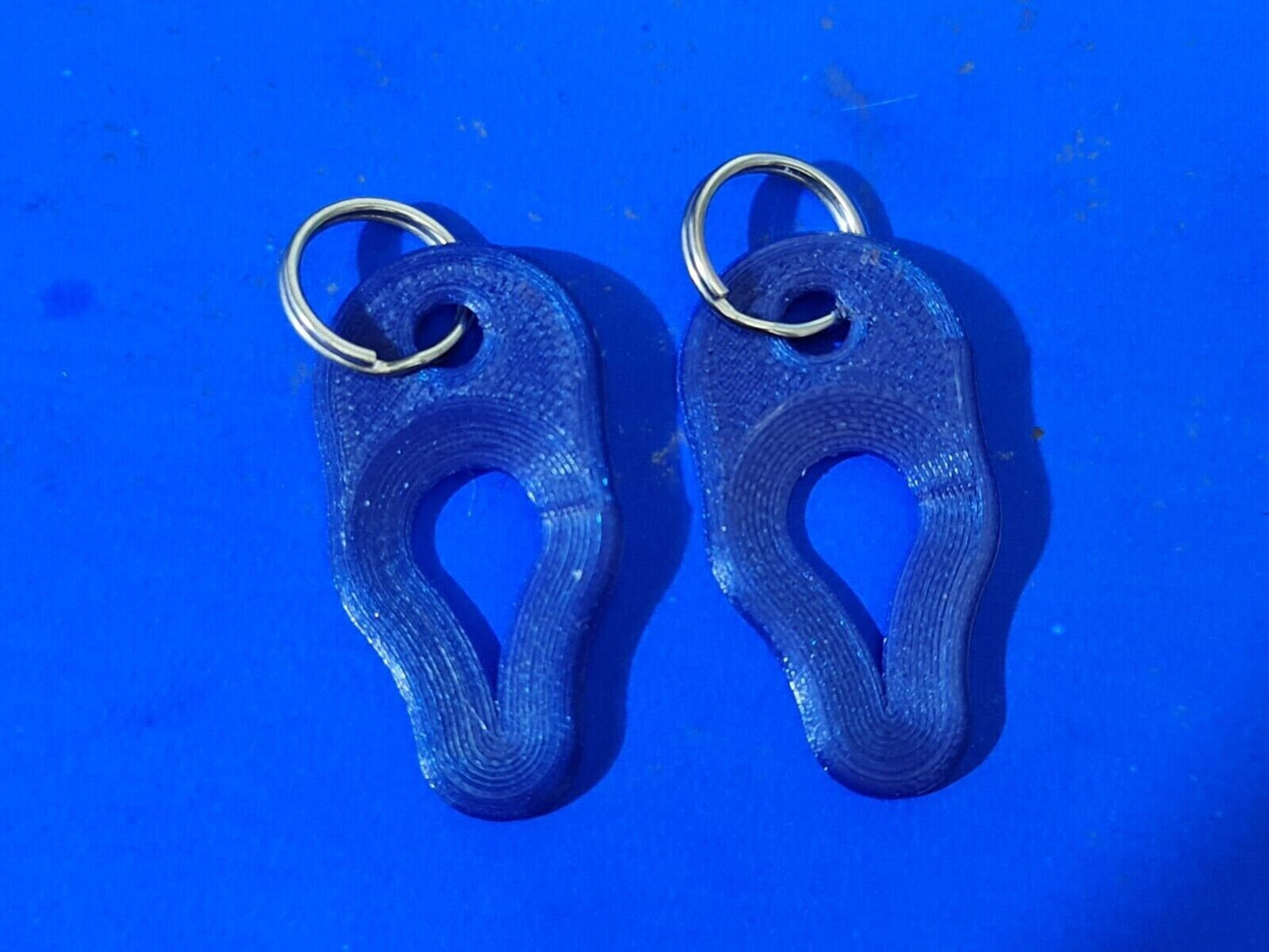 2 x Key Ring Tick Removal Tools Blue Amethyst PLA Plastic Biodegradable dog cat