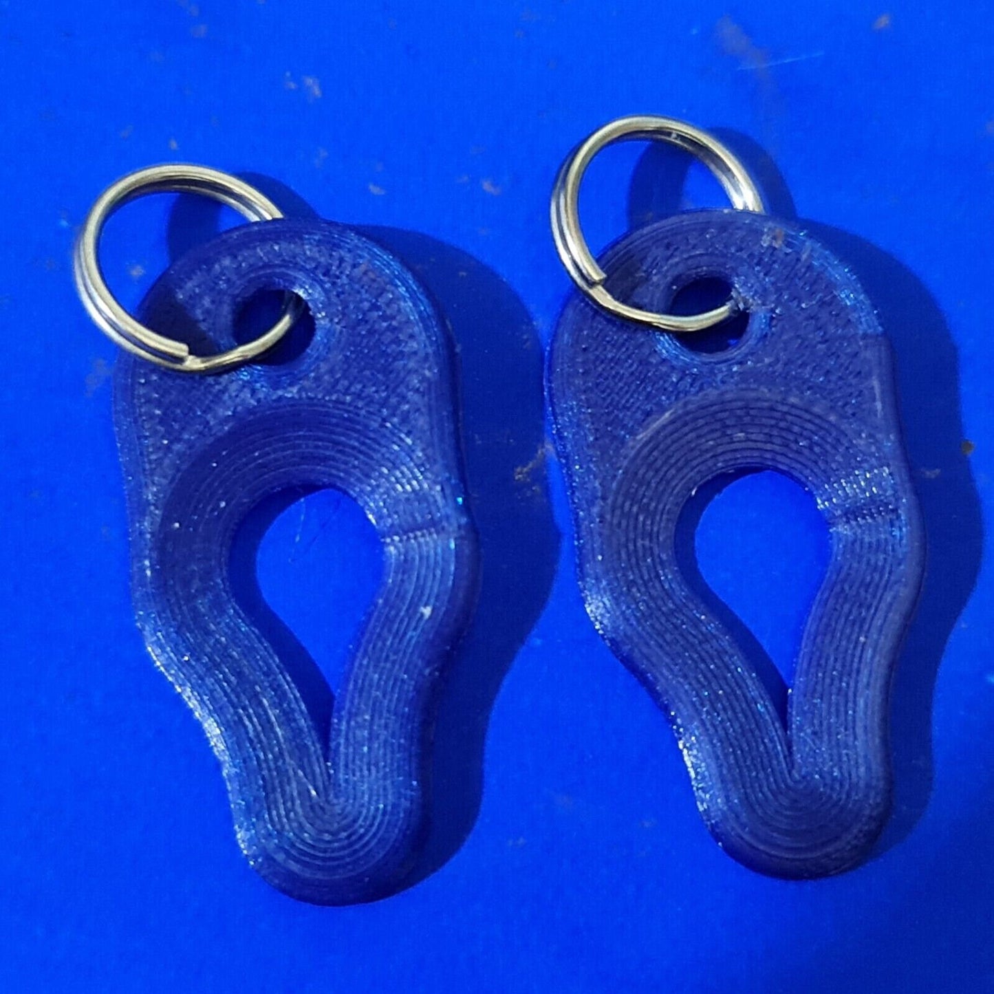 2 x Key Ring Tick Removal Tools Blue Amethyst PLA Plastic Biodegradable dog cat