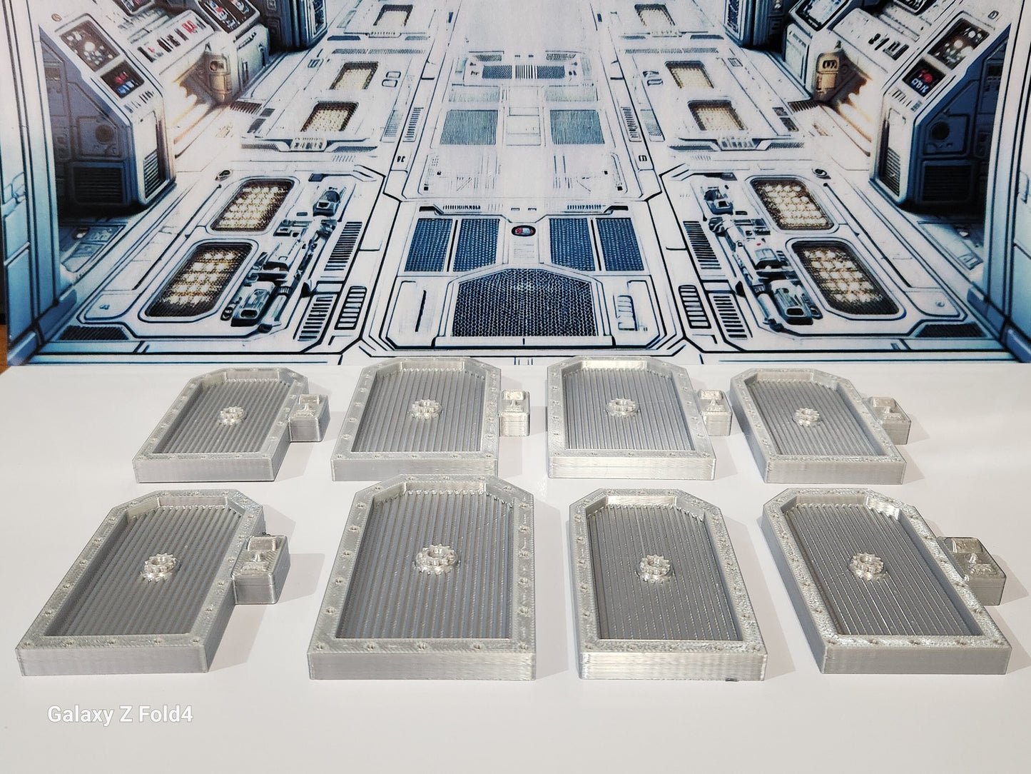 28mm Sci-Fi Greebles Doors Kitbash Set 8 pcs Cyberpunk Control Panels