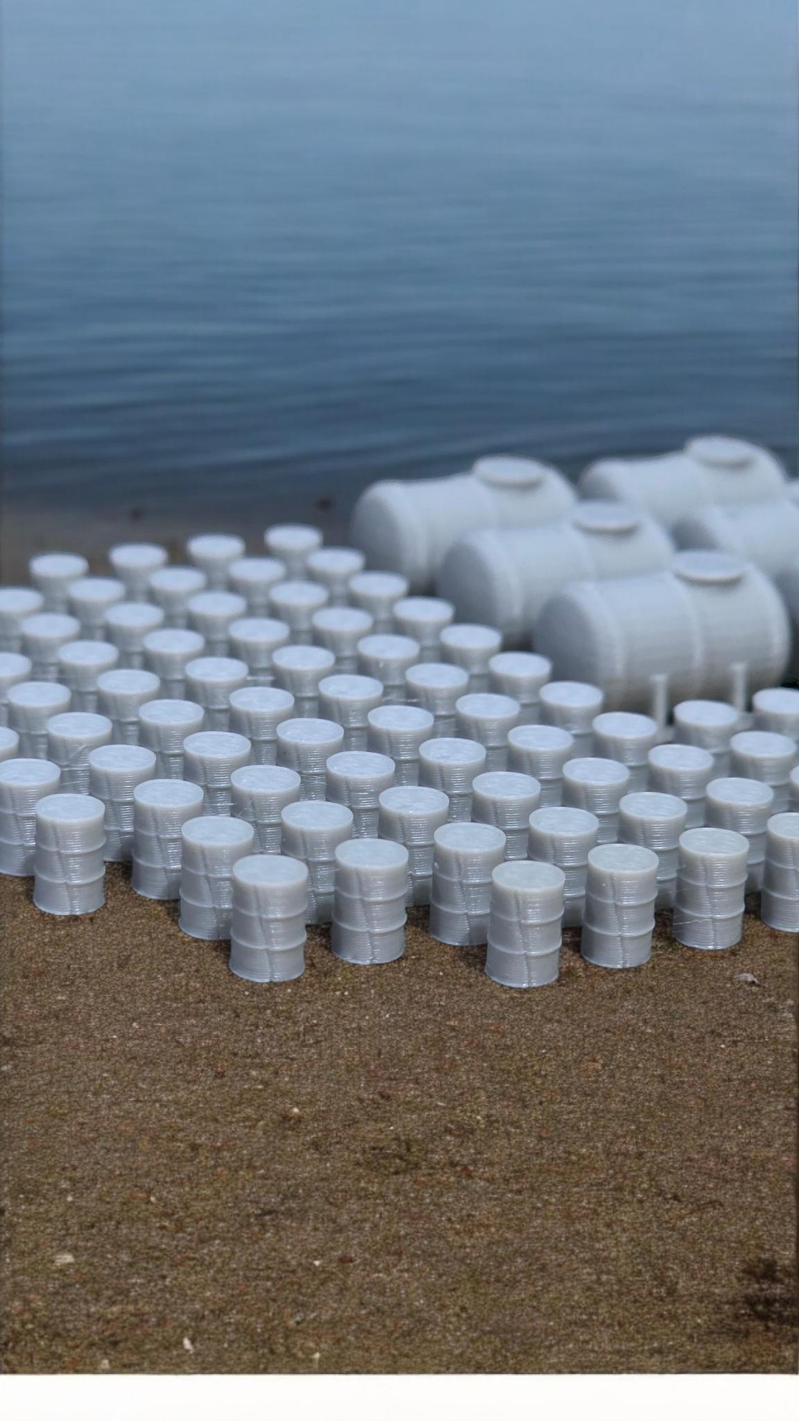 Oil Drums Oil Fuel Tanks x 80 / x 6 Model Railway Scenery N Gauge 1-148 Scale