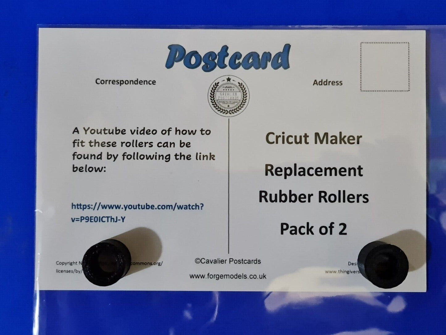 Pack of 2 Cricut Maker 1 & 2 DIY Repair Replacement Spare Rubber Rollers by Forge YD1