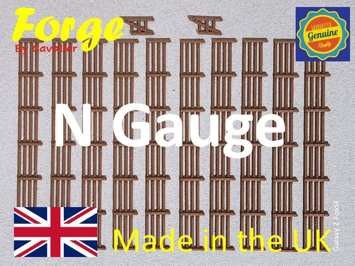 New 10 Pack Brown Fencing Railings N Gauge 1:148 Scale Models Train Railway
