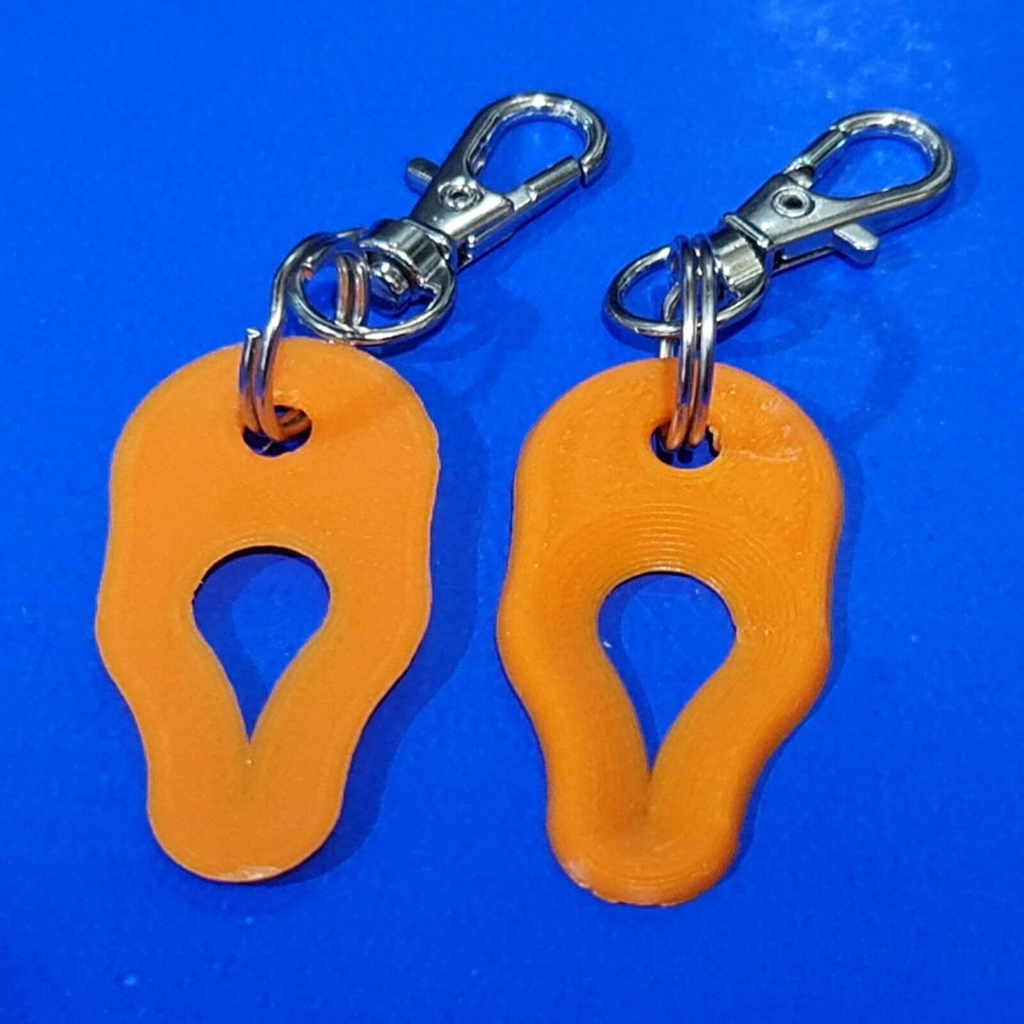 2 x Key Ring Tick Removal Tools Orange PLA Plastic Biodegradable, dog cat horse