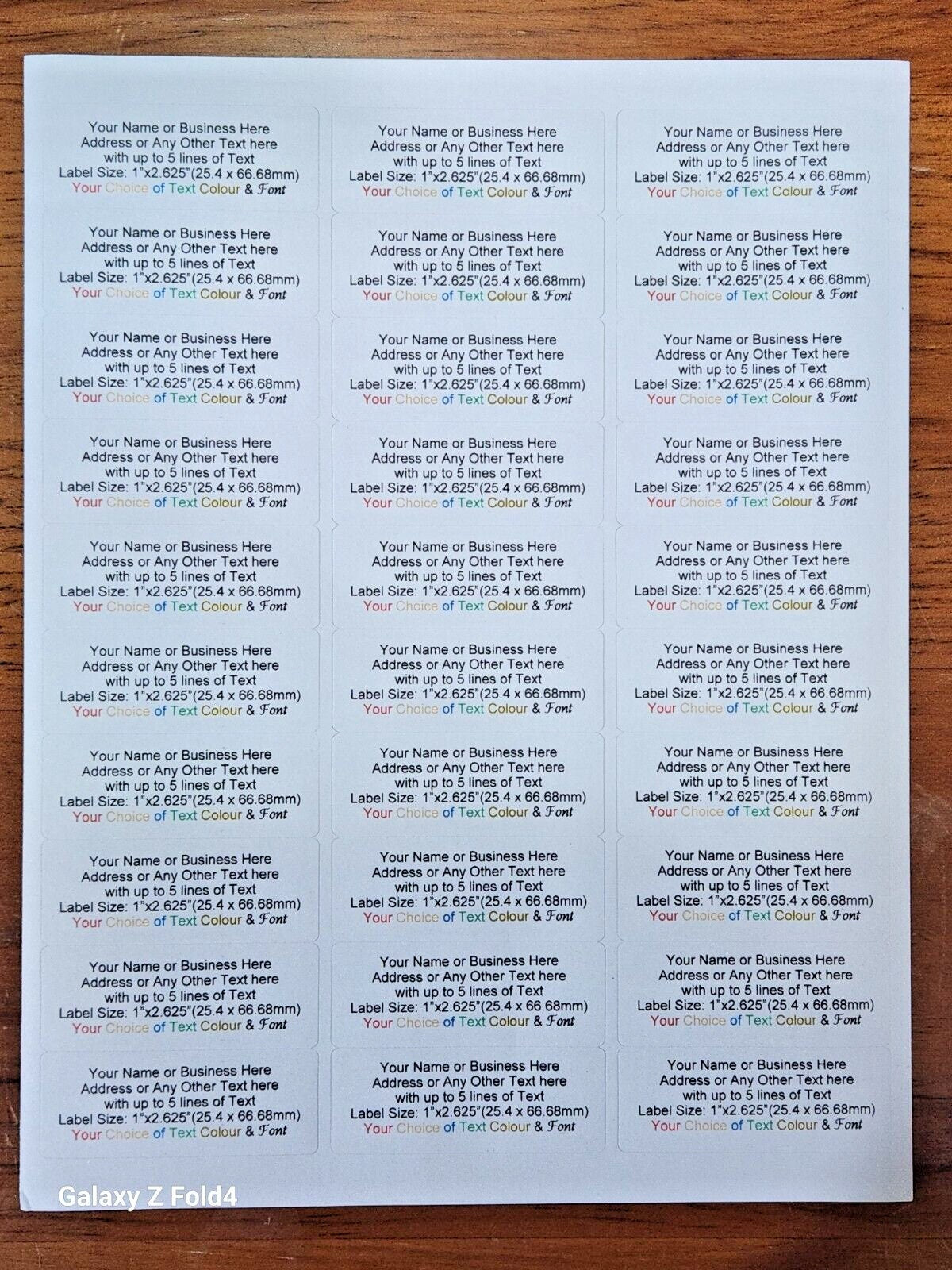450 personalized return mailing address labels - 1" x 2.625" - free uk shipping