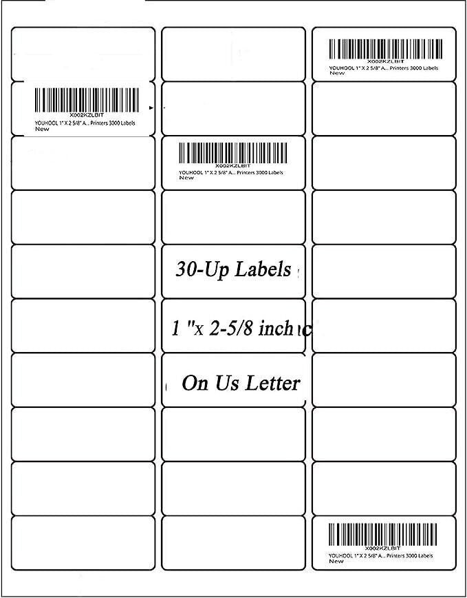 450 personalized return mailing address labels - 1" x 2.625" - free uk shipping