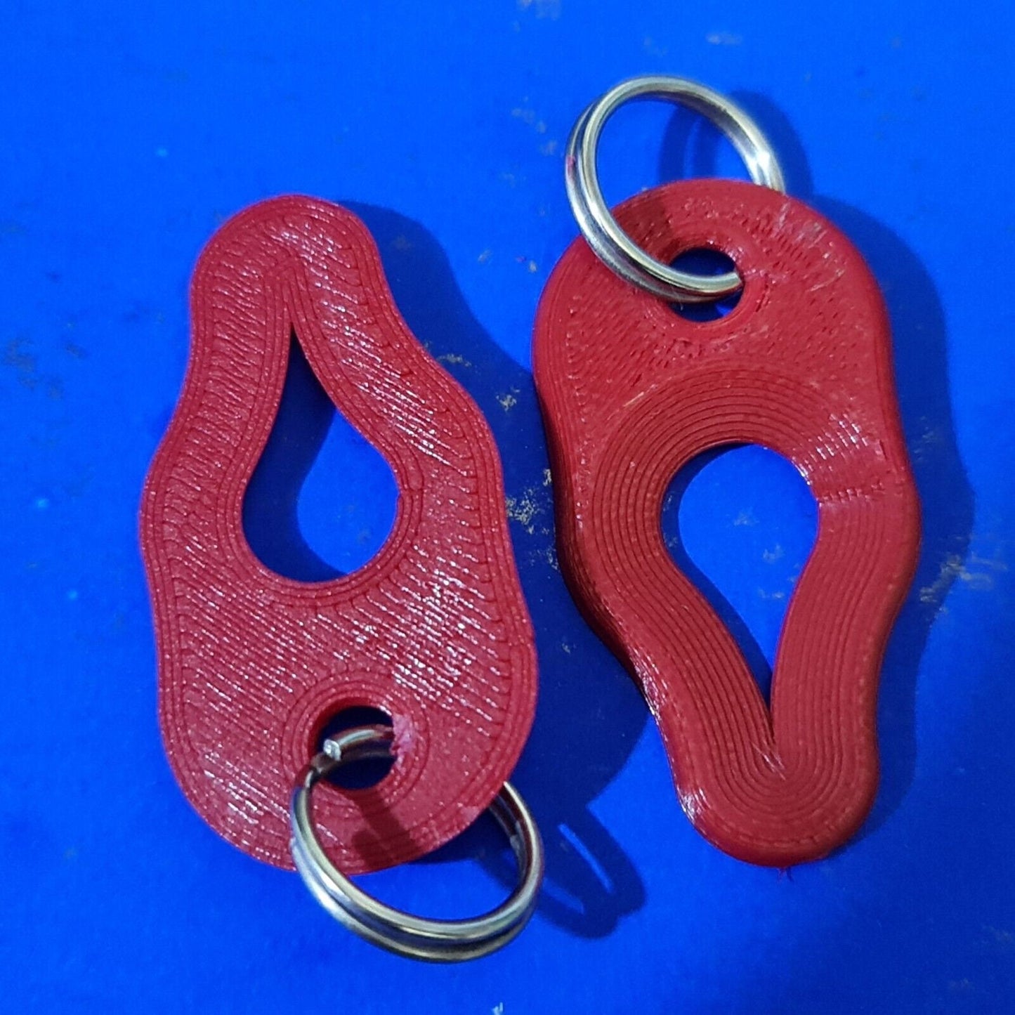 2 x Key Ring Tick Removal Tools Ruby Red PLA Plastic Biodegradable dog cat horse