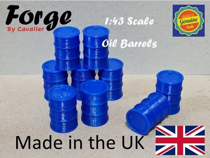9 New Blue Oil Drum Barrels 1:43 Scale Models diorama accessories Truck Lorry