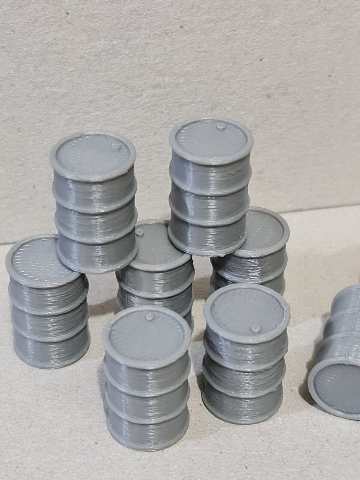 9 New Grey Oil Drum Barrels 1:43 Scale Models diorama accessories Truck Lorry
