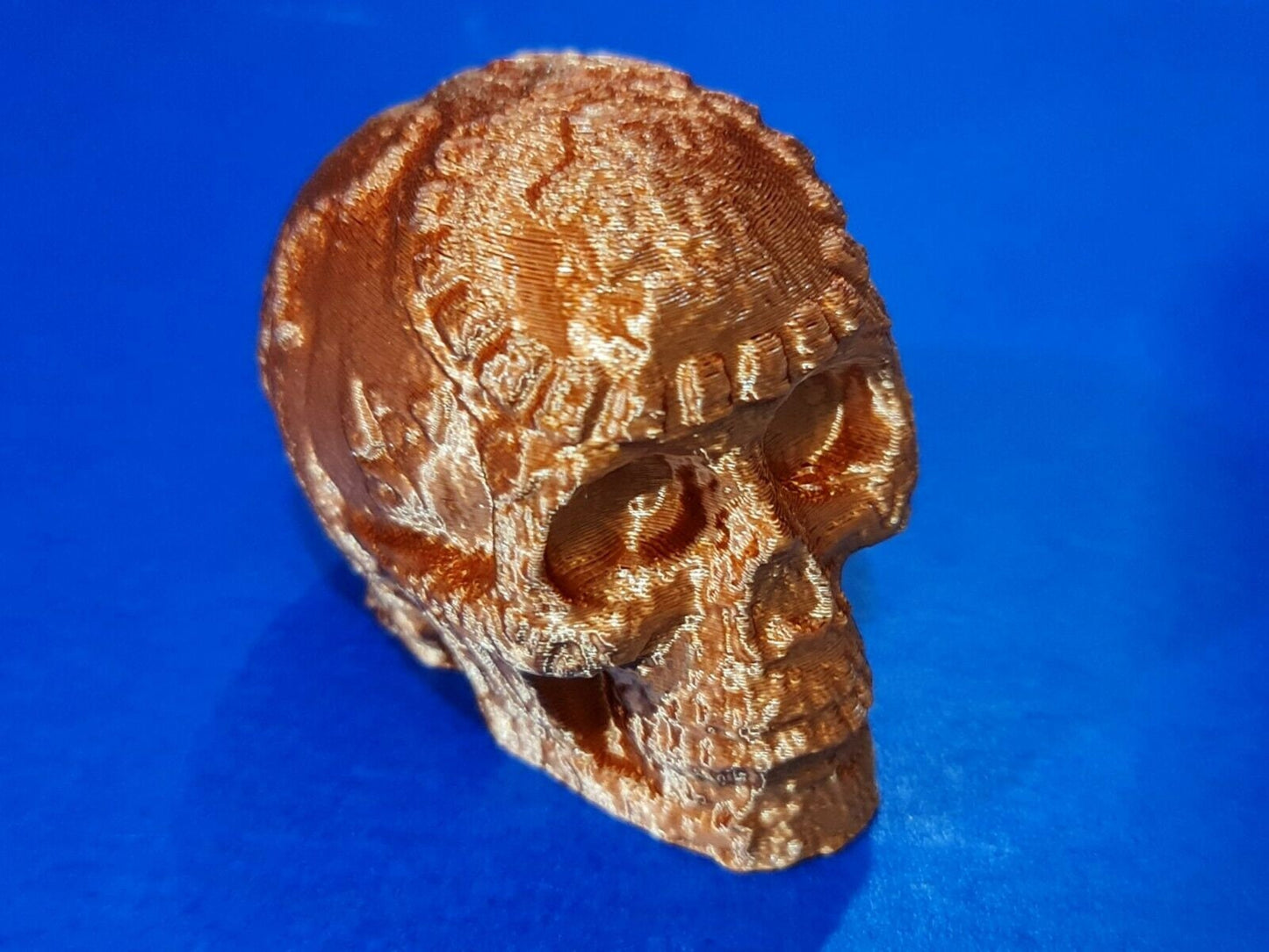 3D Printed Display Model 2" Mayan Aztec Death Skull Gothic in Copper Colour PLA